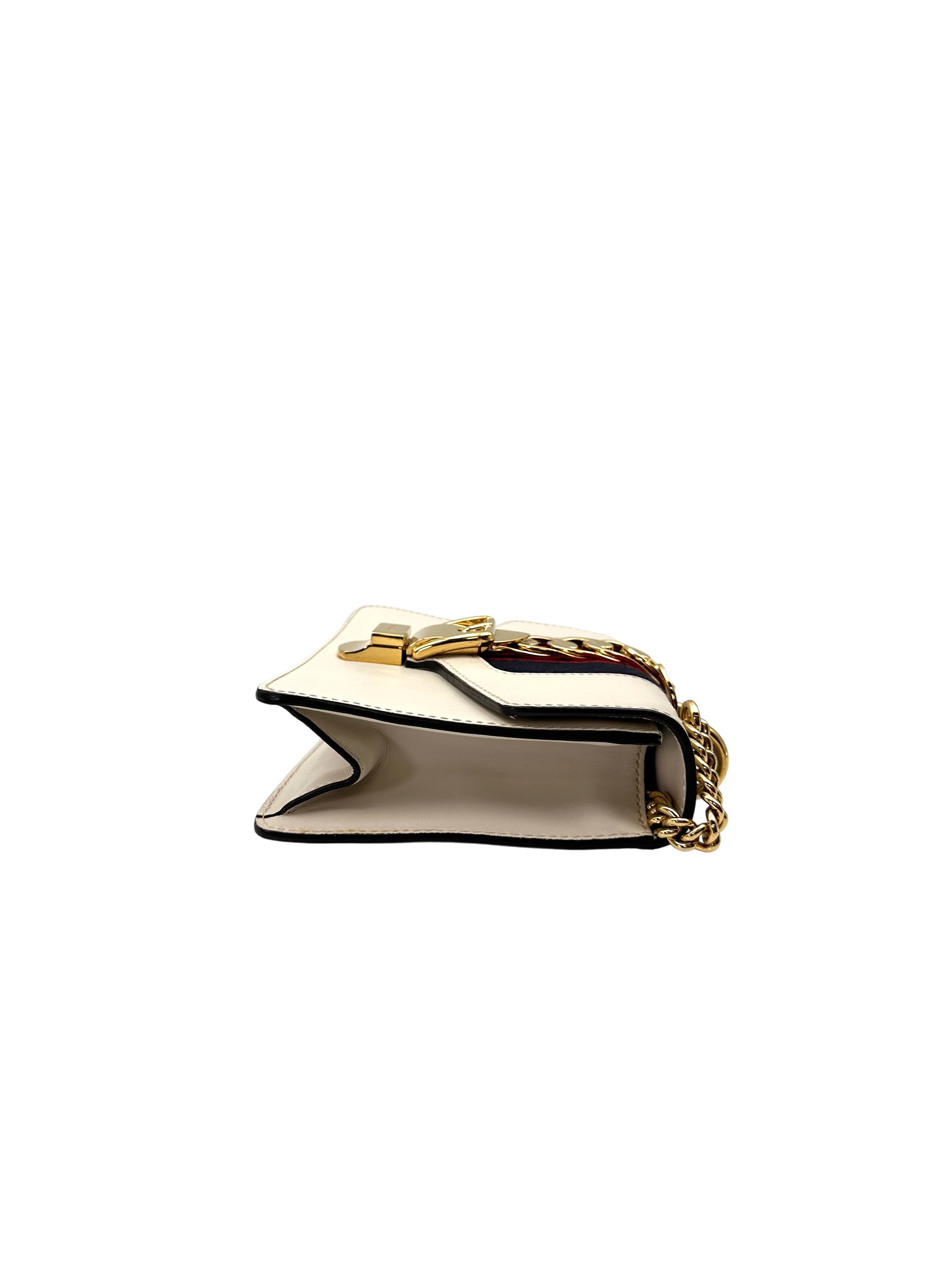 Gucci Sylvie White Leather Shoulder Bag GG1170
