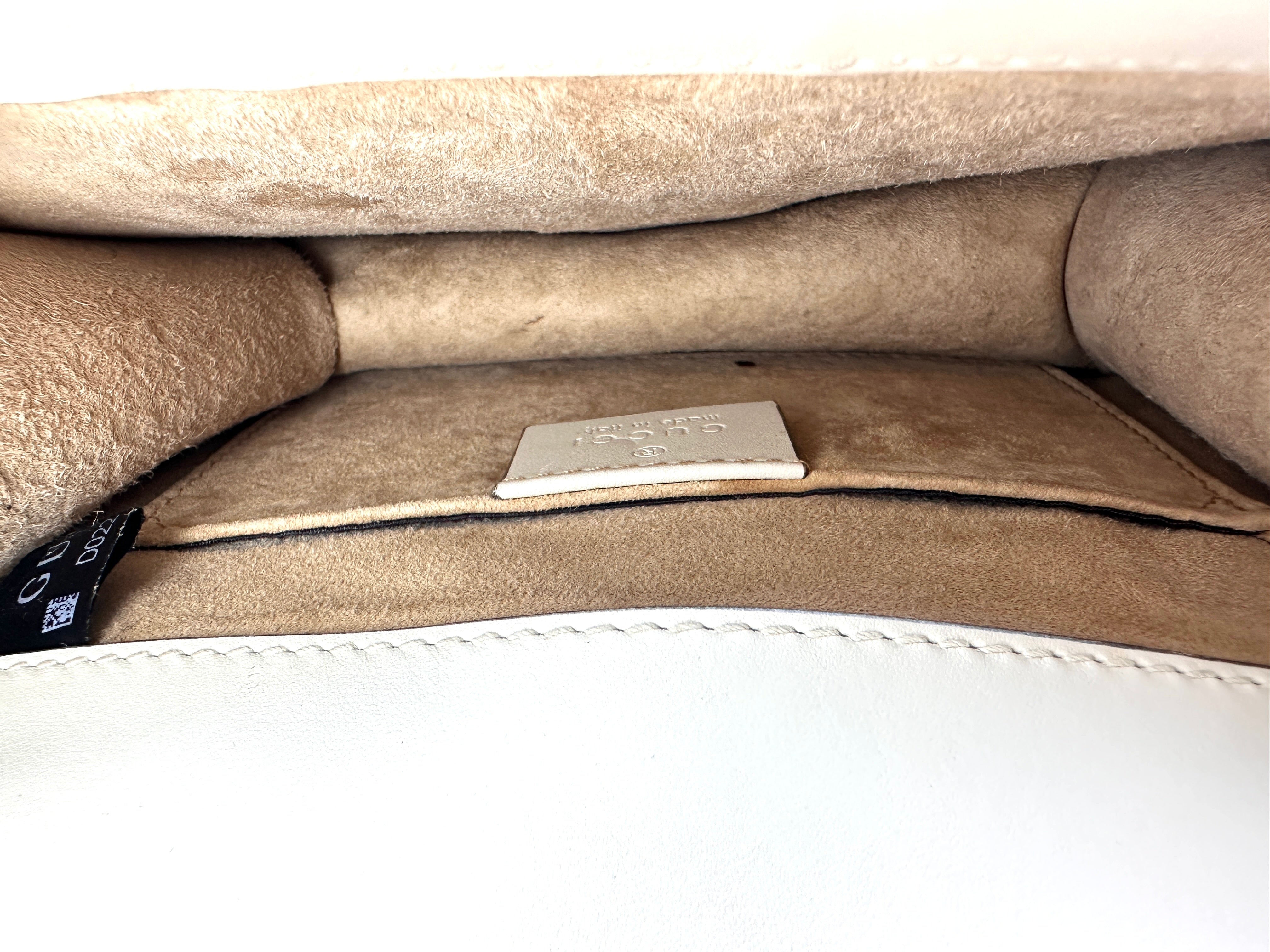 Gucci Sylvie White Leather Shoulder Bag GG1170