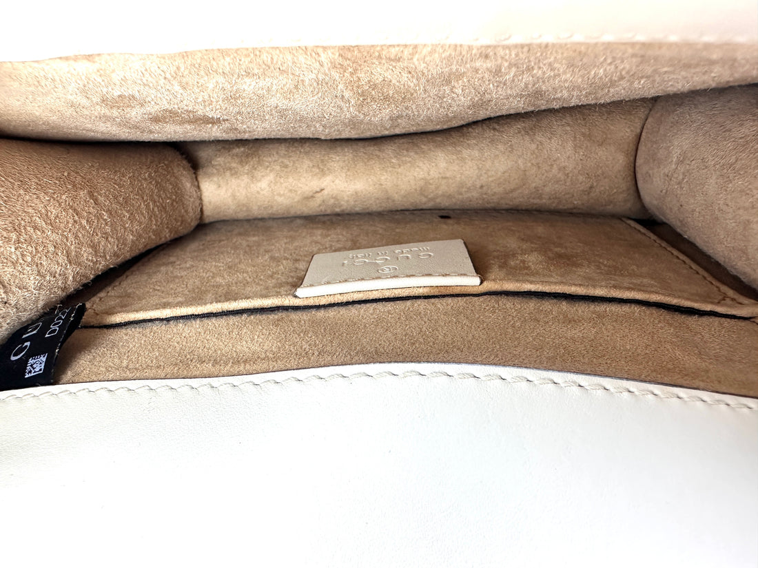 Gucci Sylvie White Leather Shoulder Bag GG1170