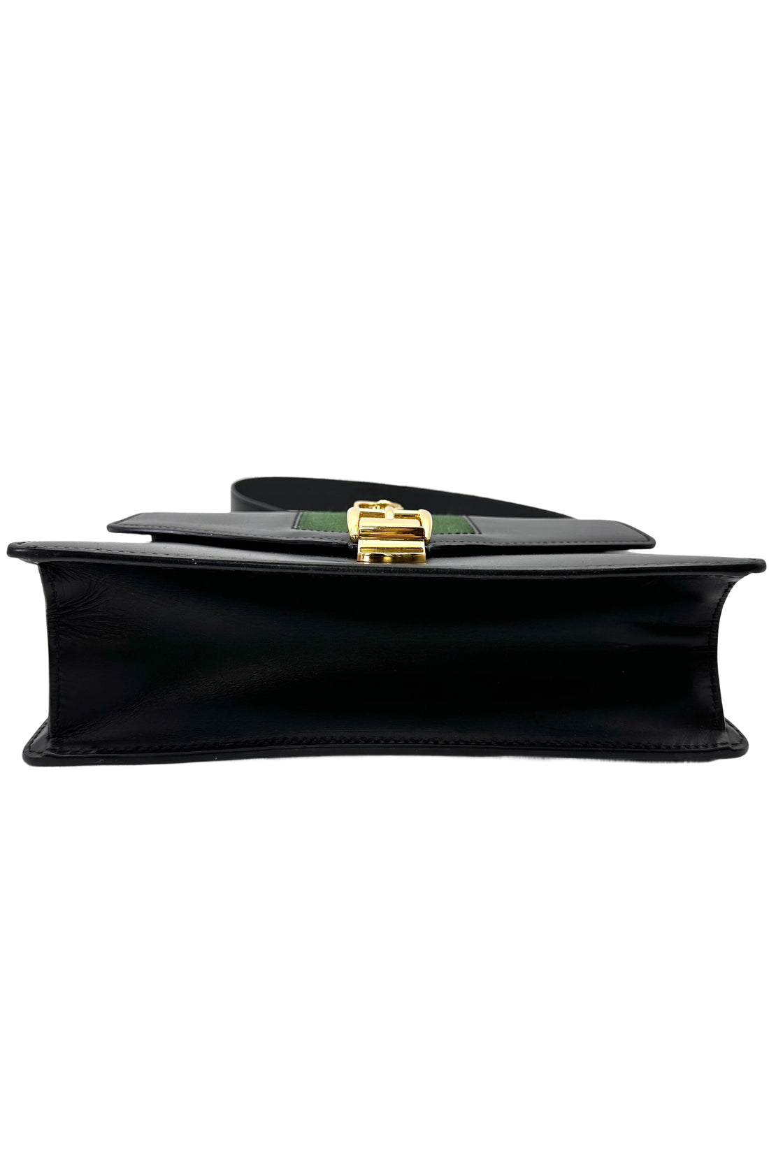 Gucci Sylvie Black Leather Medium Size Shoulder Bag GG1166