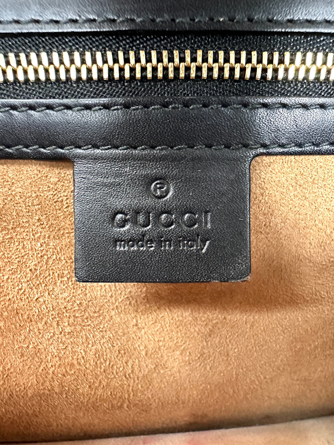 Gucci Sylvie Black Leather Medium Size Shoulder Bag GG1166