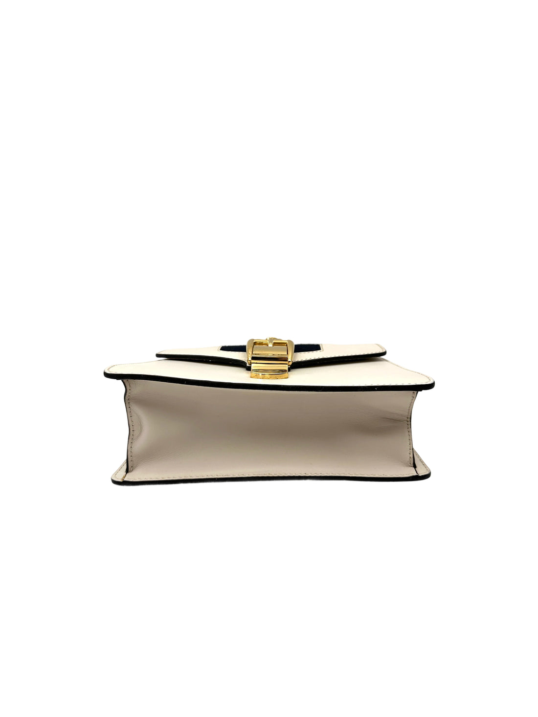 Gucci Sylvie White Leather Medium Size Top Handle Bag GG1171