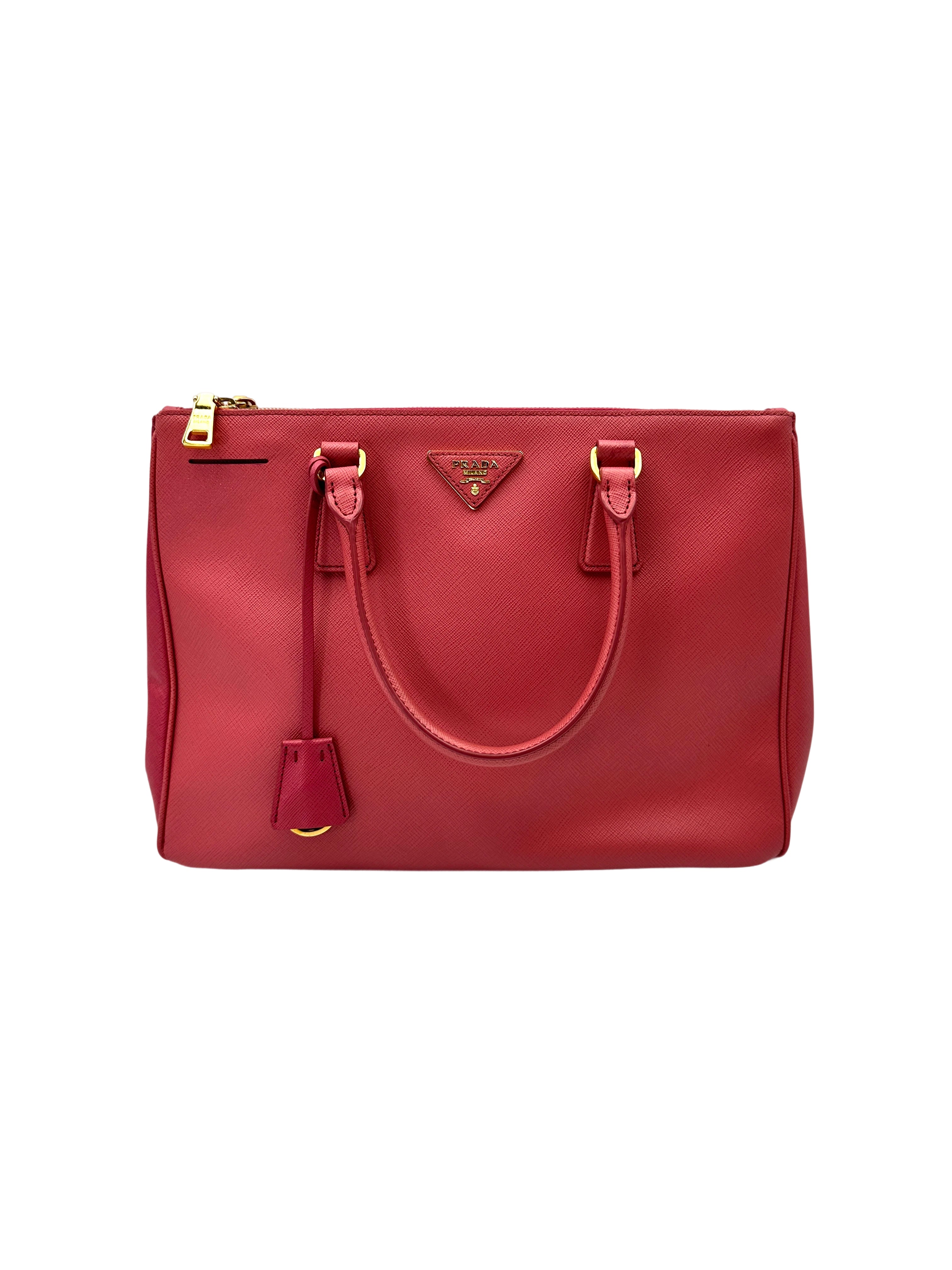 Prada Galleria Pink Saffiano Leather Handle Bag PR422