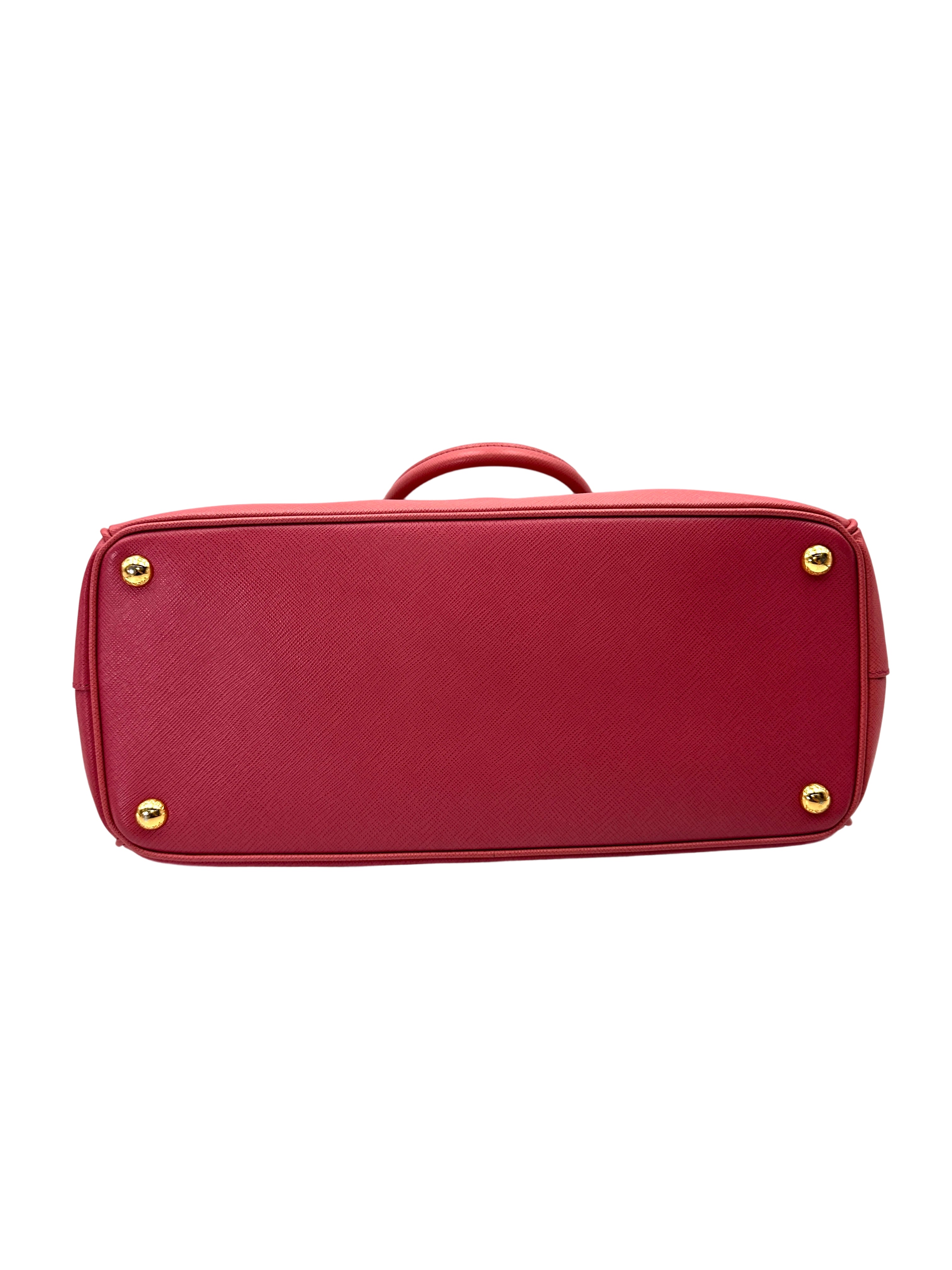 Prada Galleria Pink Saffiano Leather Handle Bag PR422