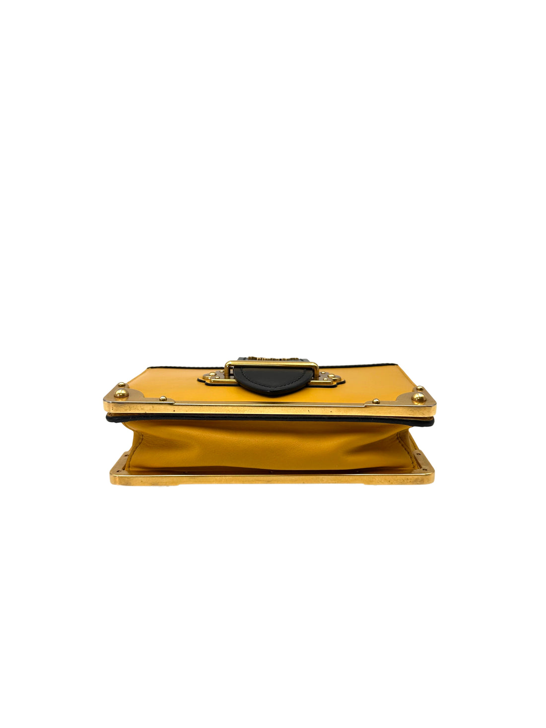 Prada Cahier Black/Yellow Leather Shoulder Bag PR424