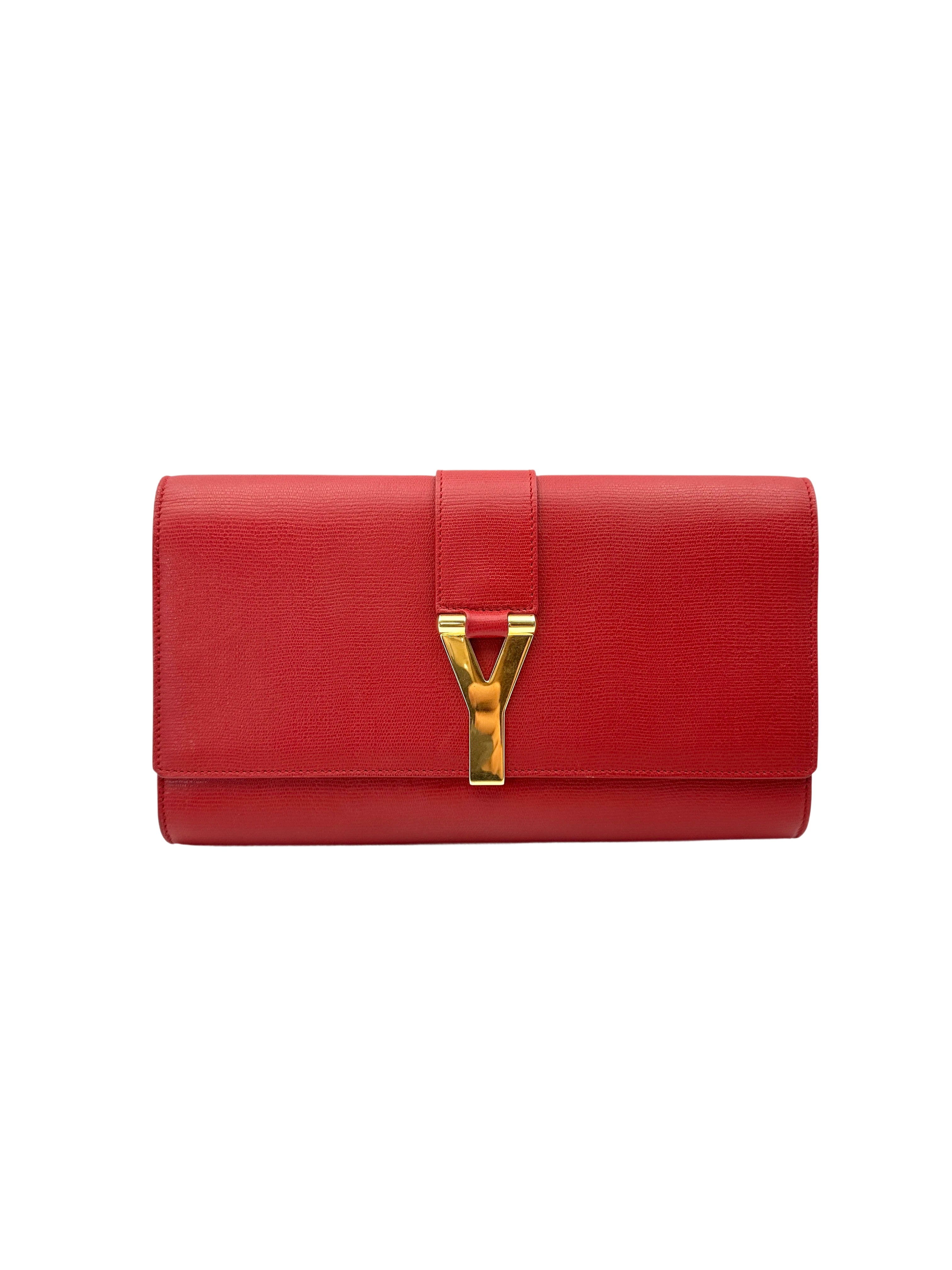 Saint Laurent Red Leather Long Wallet SL246