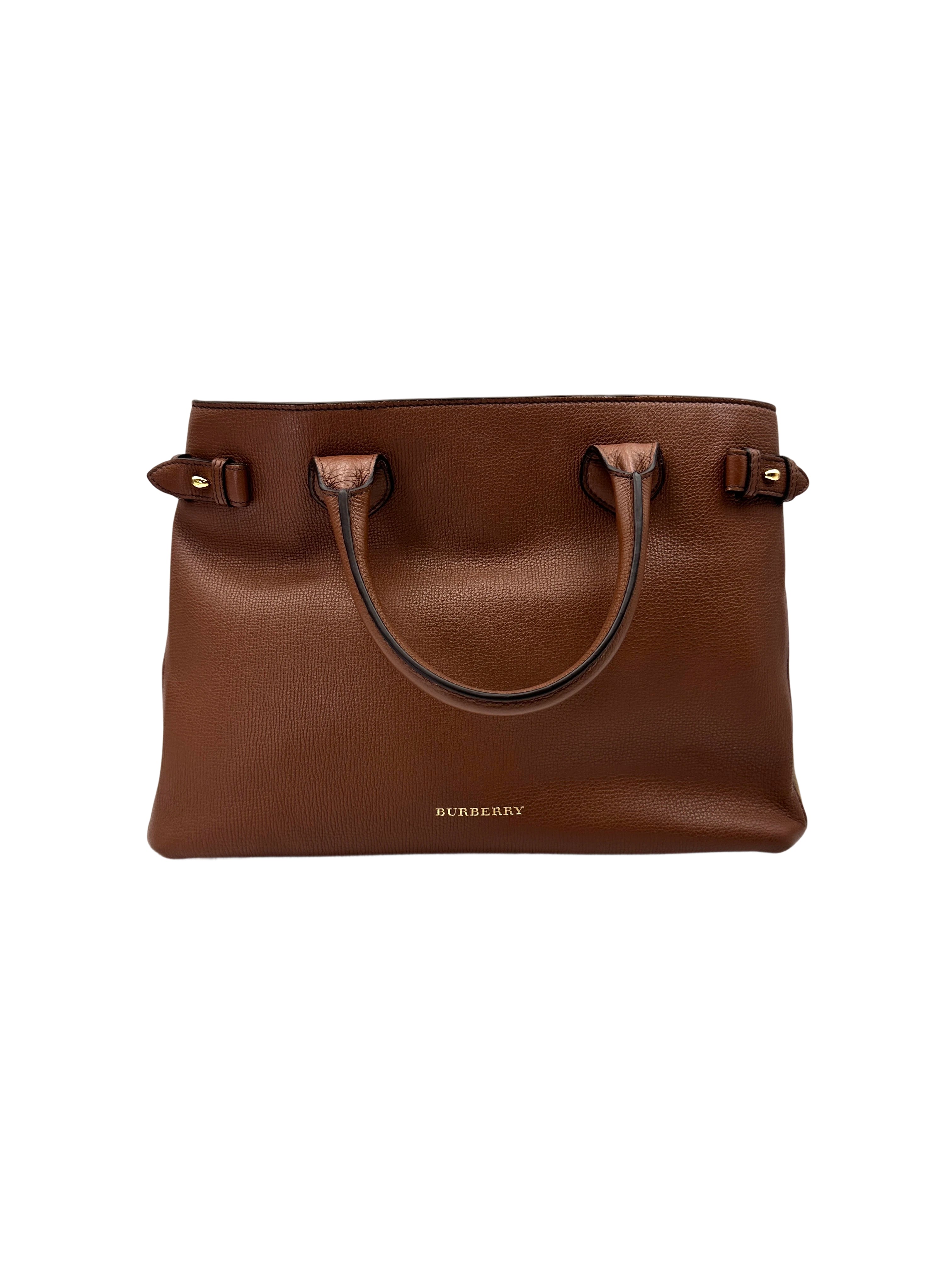 Burberry The Banner Beige Leather Handle Bag BR68