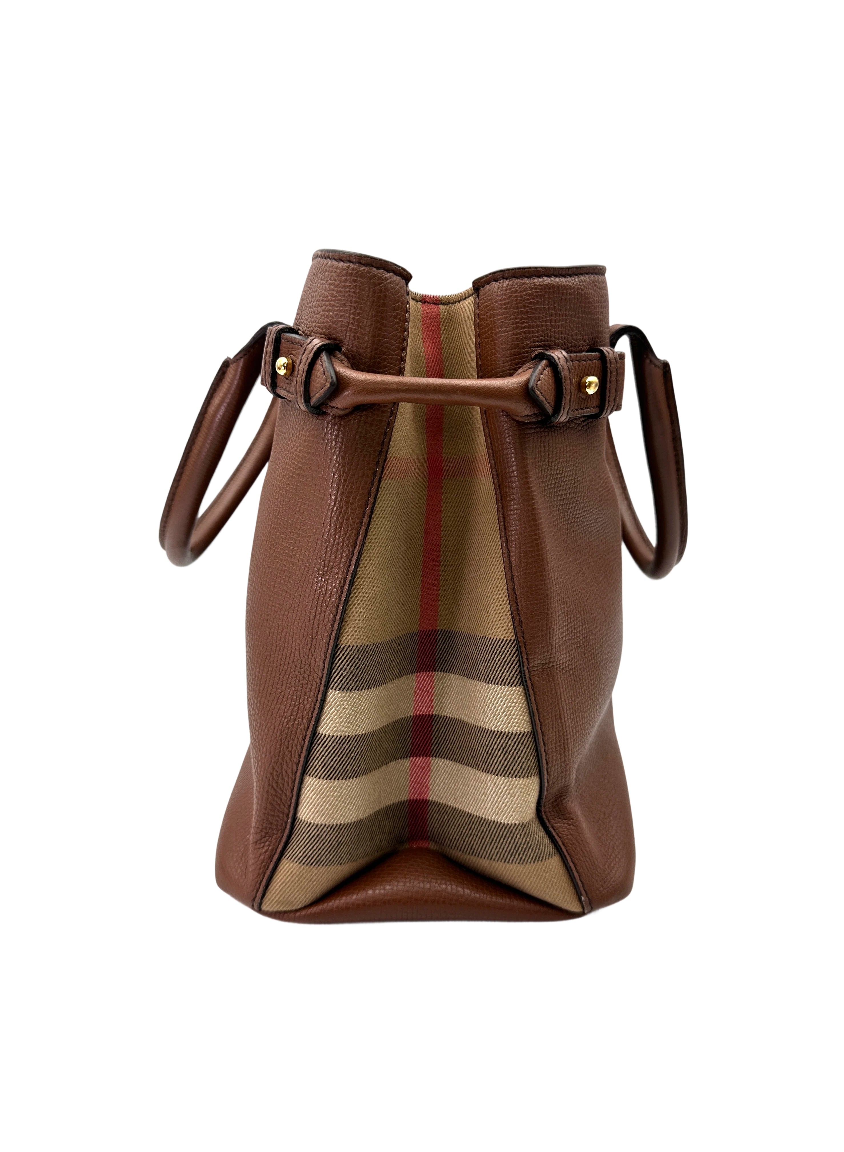 Burberry The Banner Beige Leather Handle Bag BR68