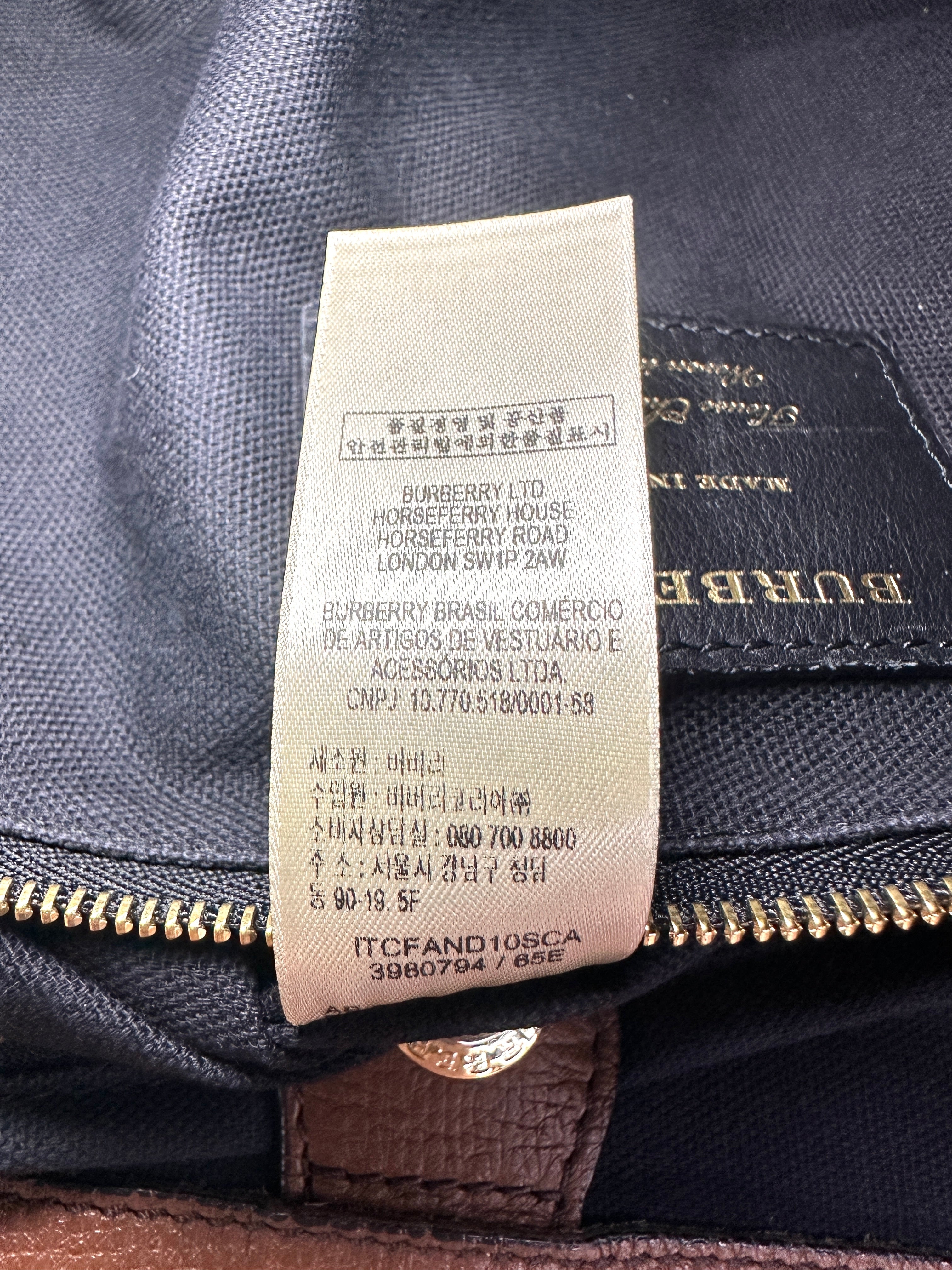 Burberry The Banner Beige Leather Handle Bag BR68