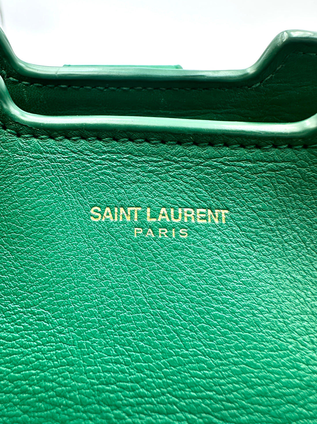 Saint Laurent Chyc Cabas Green Leather Large Size Handle Bag SL249