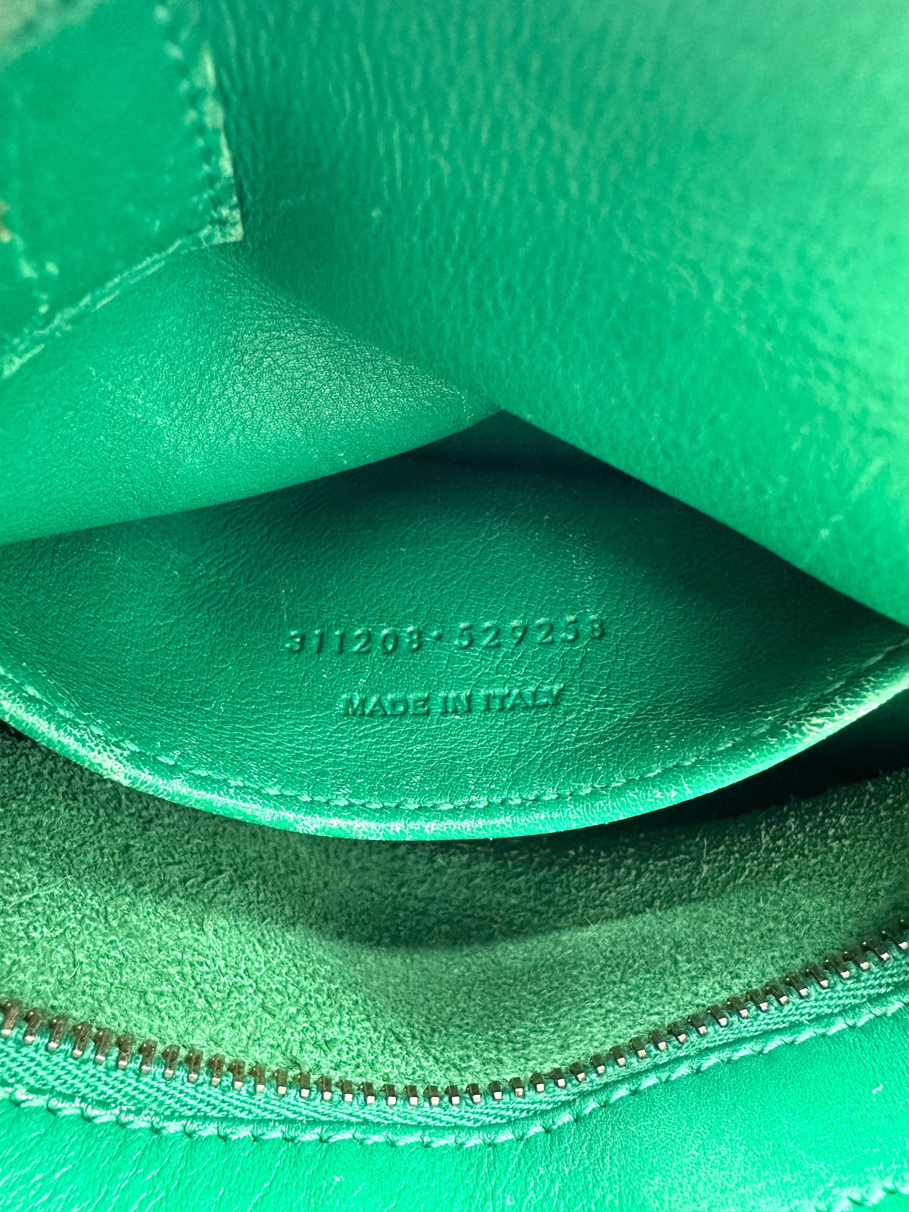 Saint Laurent Chyc Cabas Green Leather Large Size Handle Bag SL249