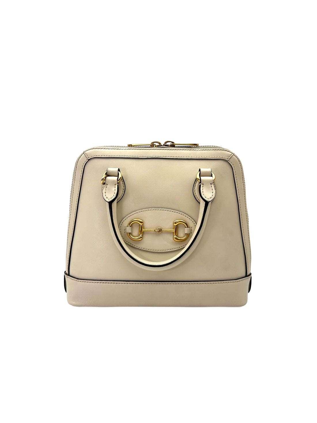 Gucci 1955 Horsebit White Leather Top Handle Bag GG1173
