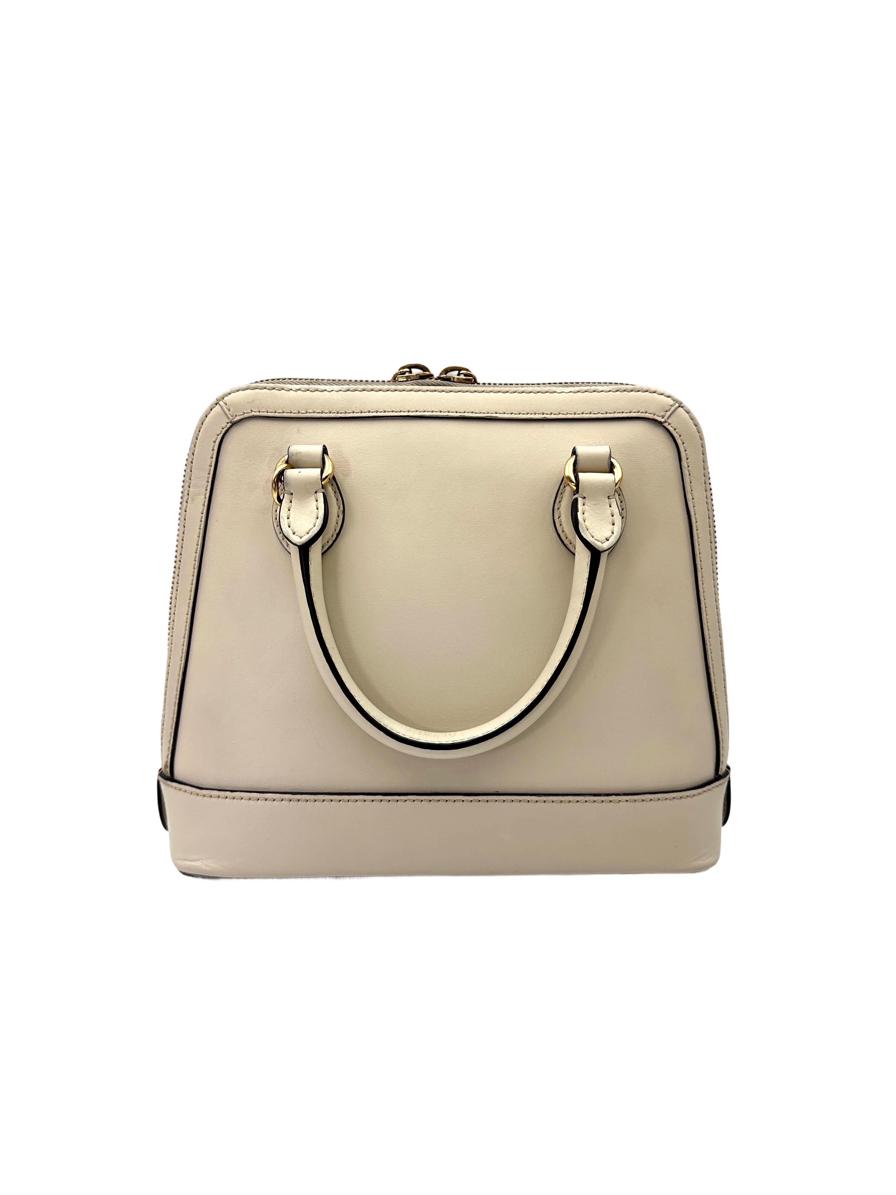 Gucci 1955 Horsebit White Leather Top Handle Bag GG1173