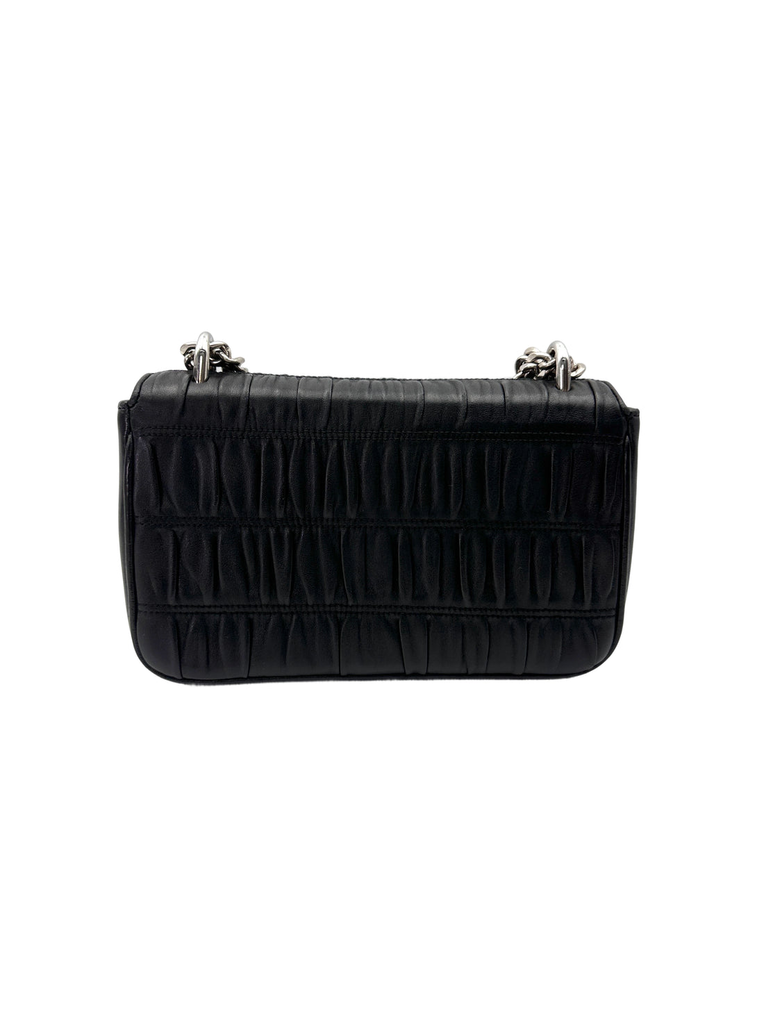 Prada Nappa Gaufre Black Leather Chain Shoulder Bag PR423