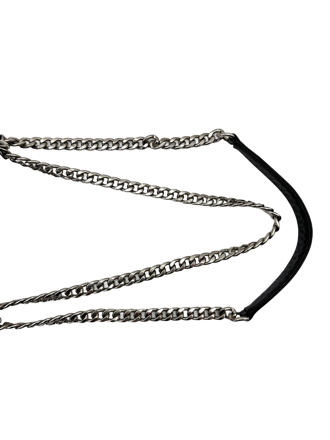 Prada Nappa Gaufre Black Leather Chain Shoulder Bag PR423