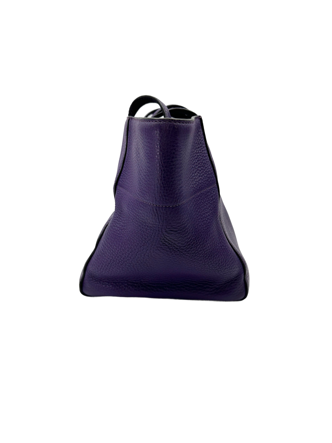 Prada Purple Leather Triangle Logo Shopping Tote Bag PR428