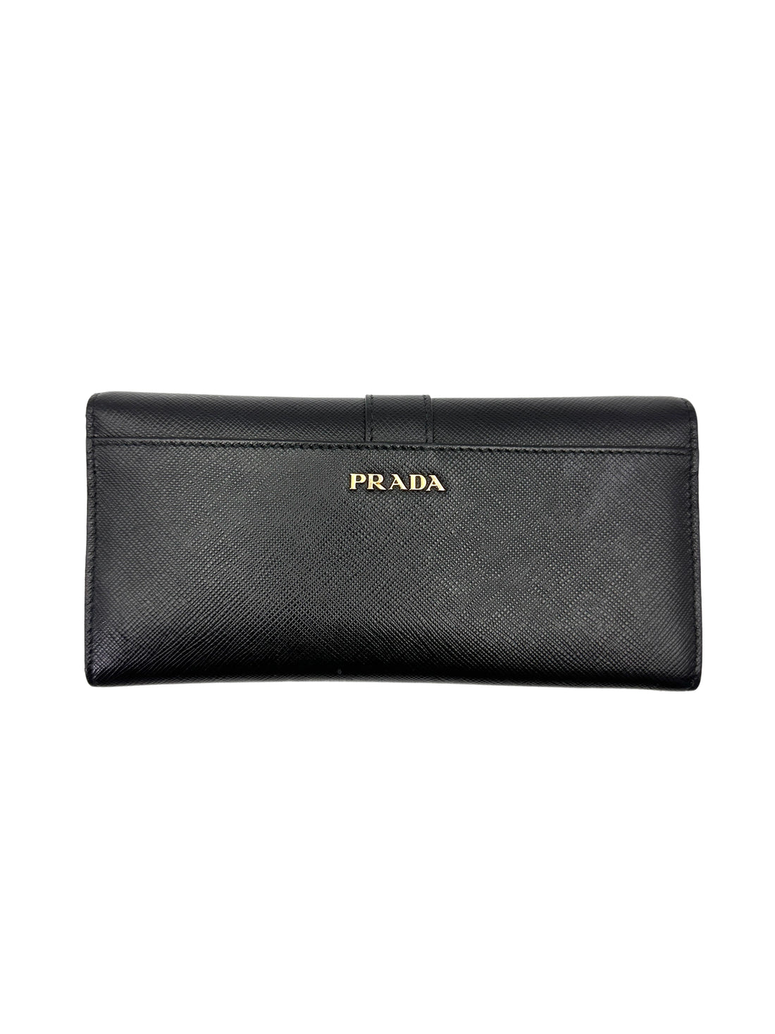 Prada Cahier Black Leather Long Wallet PR425