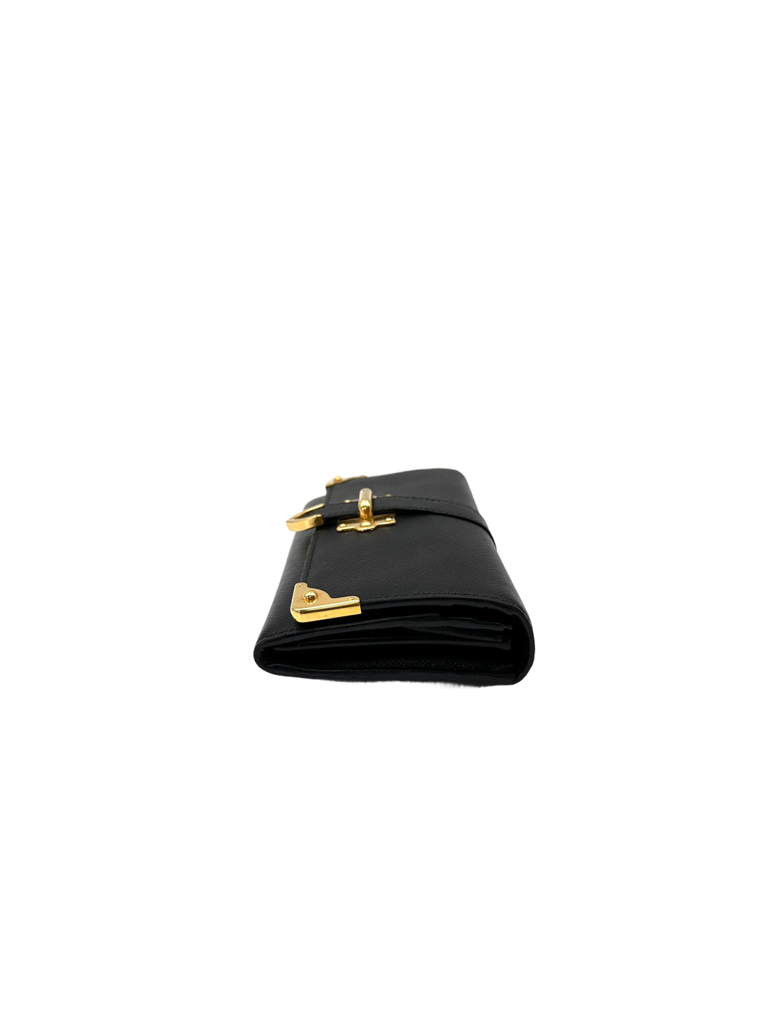 Prada Cahier Black Leather Long Wallet PR425