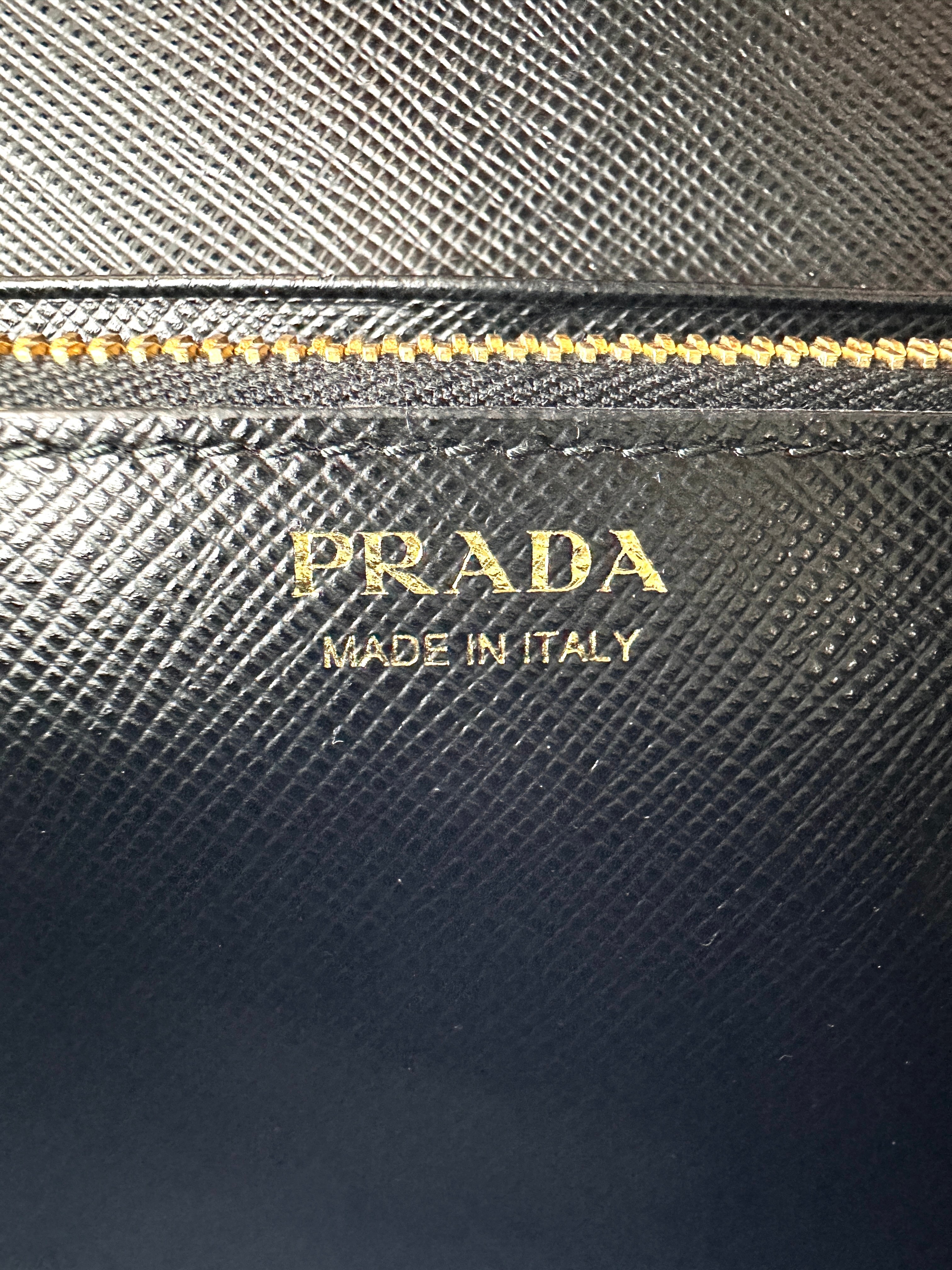 Prada Cahier Black Leather Long Wallet PR425