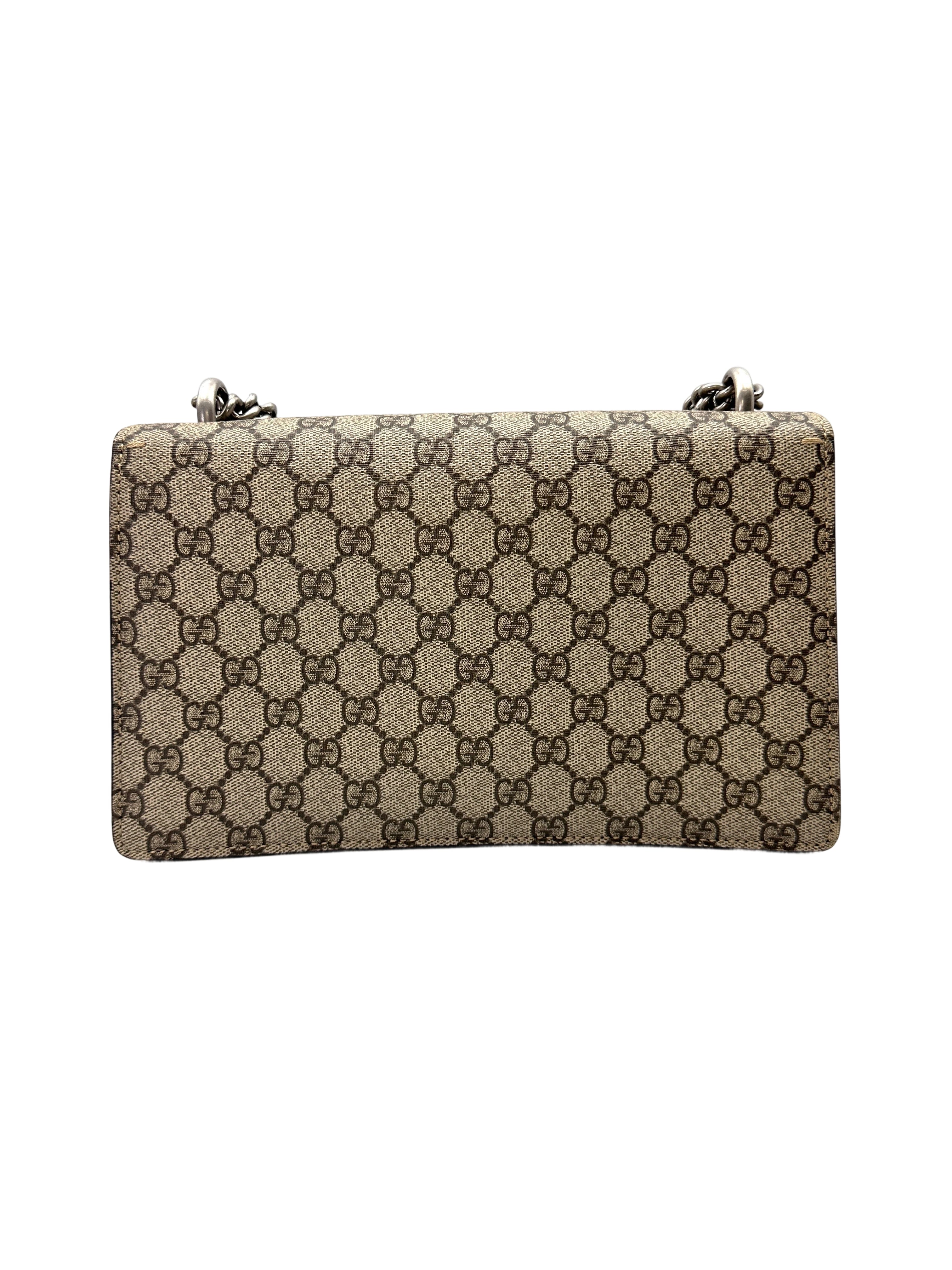 Gucci Dionysus GG Supreme Canvas Shoulder Bag With Black Trim GG1177