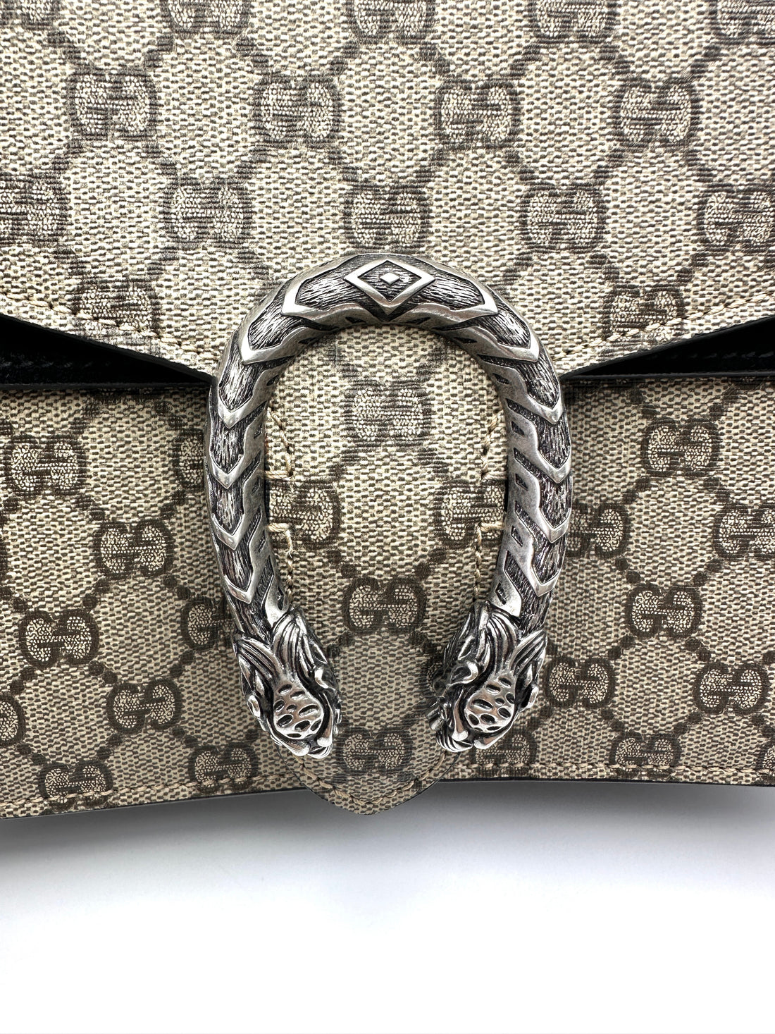 Gucci Dionysus GG Supreme Canvas Shoulder Bag With Black Trim GG1177