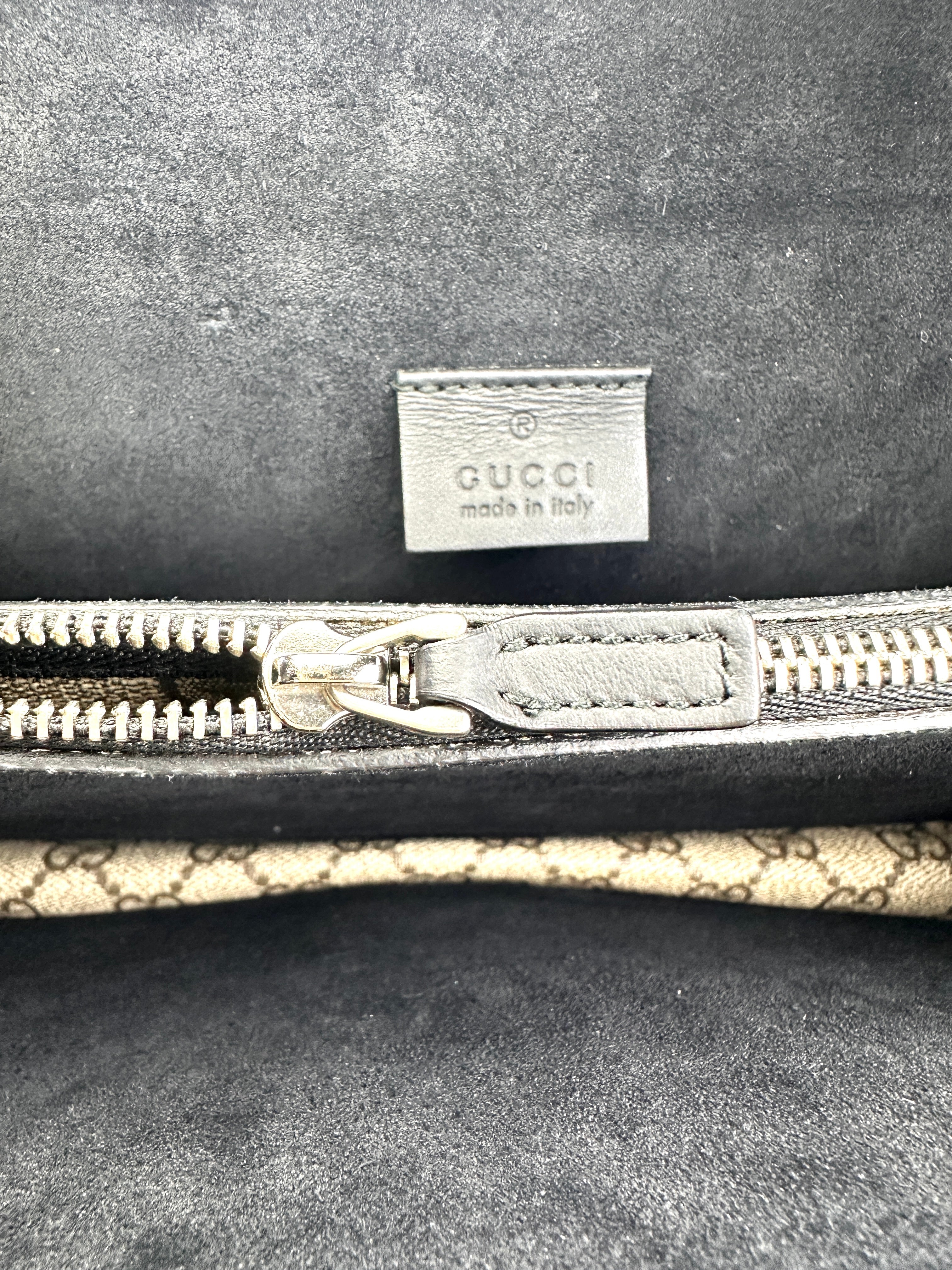 Gucci Dionysus GG Supreme Canvas Shoulder Bag With Black Trim GG1177