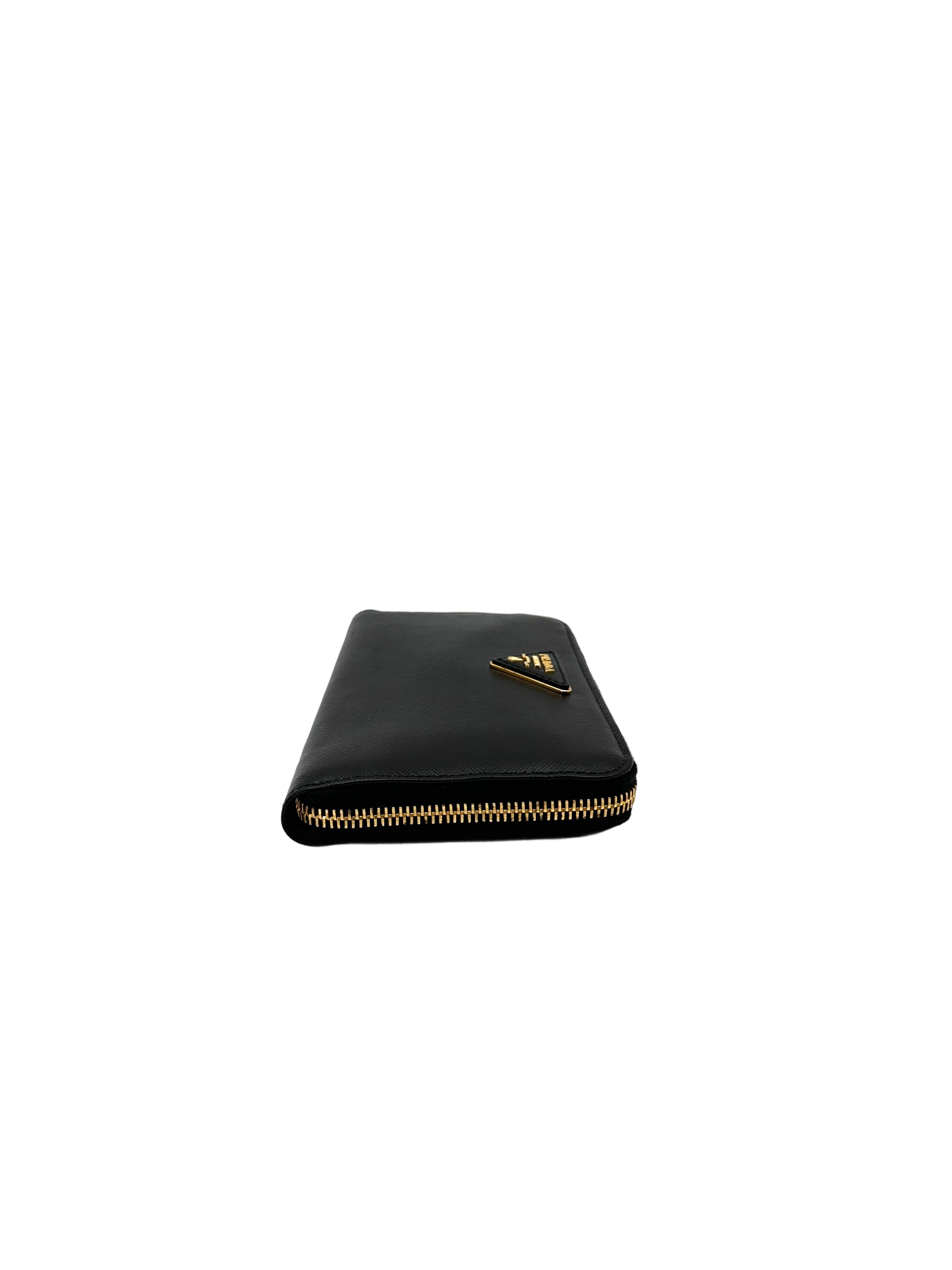 Prada Black Leather Long Wallet PR431