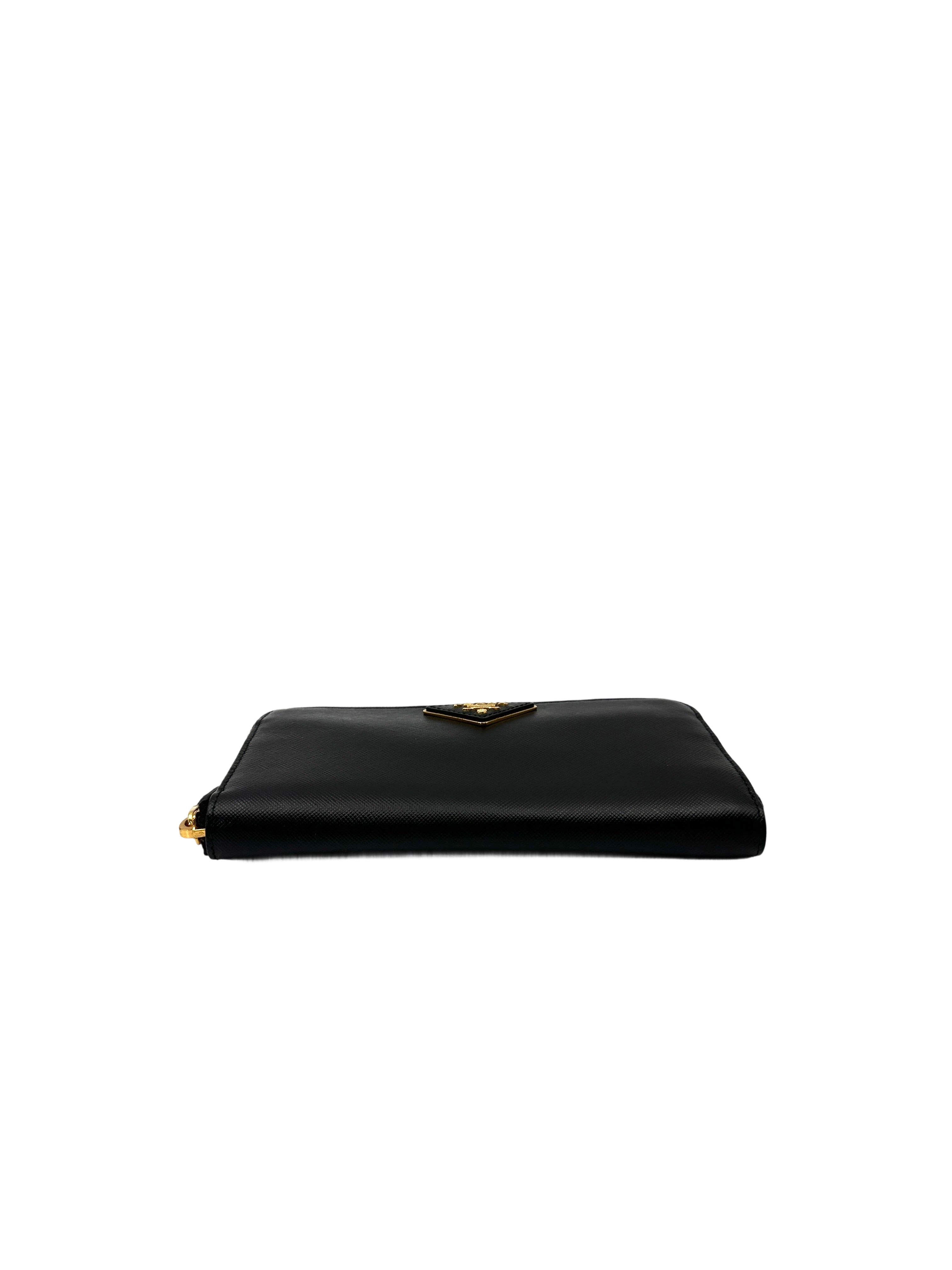Prada Black Leather Long Wallet PR431