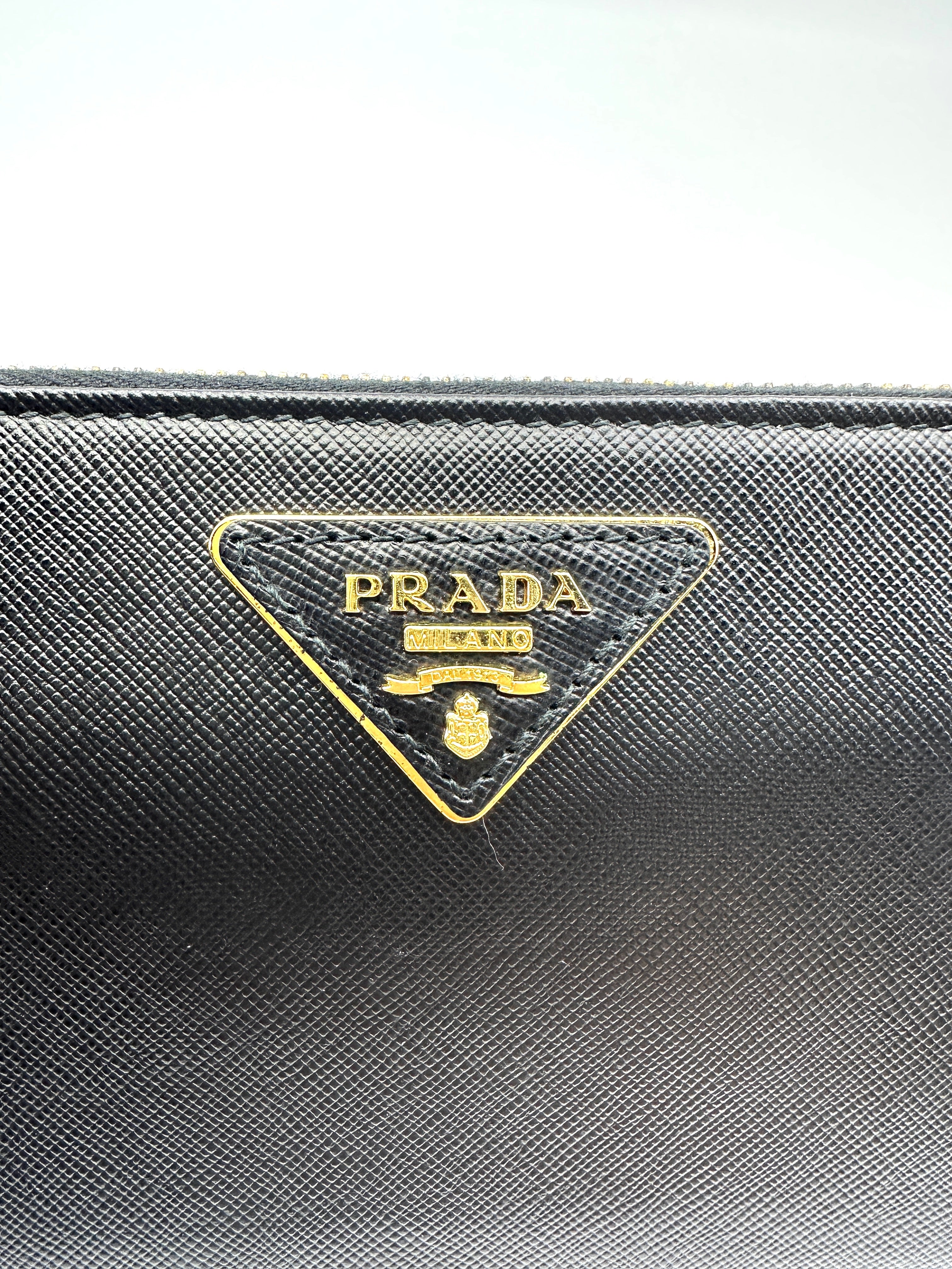 Prada Black Leather Long Wallet PR431
