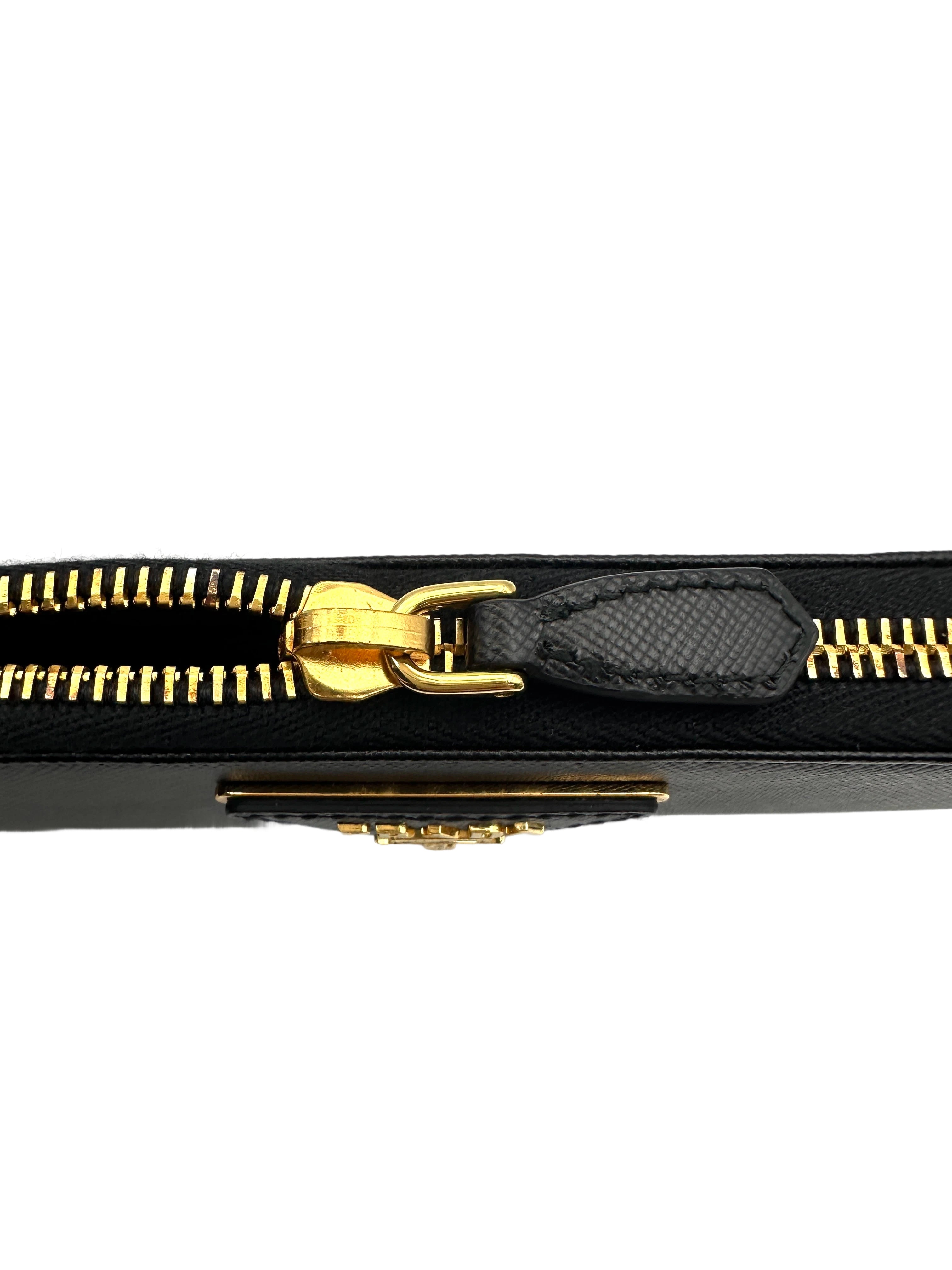 Prada Black Leather Long Wallet PR431