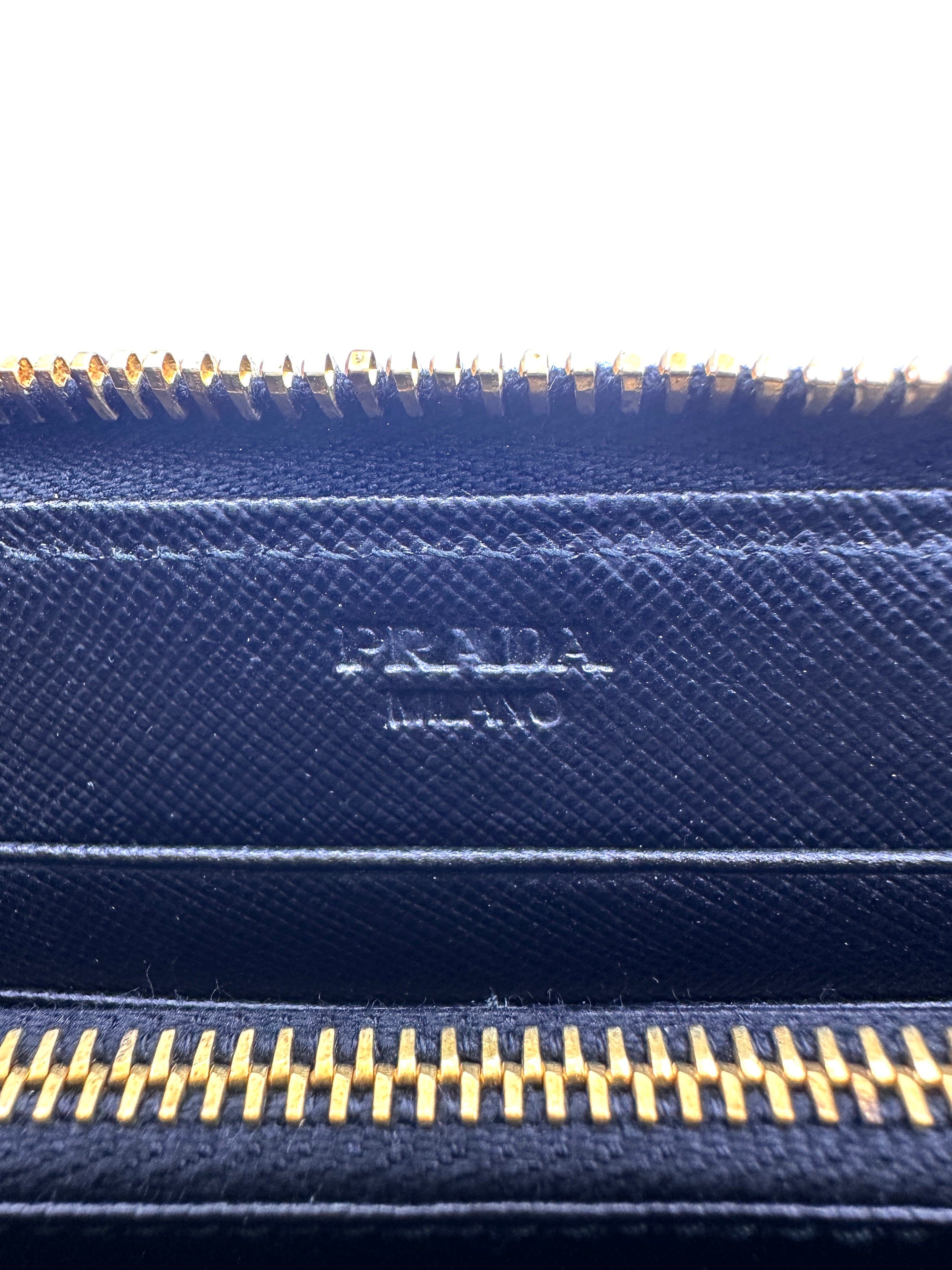 Prada Black Leather Long Wallet PR431