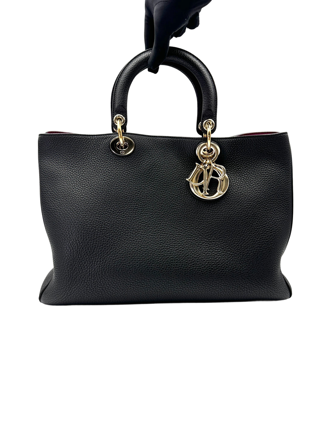 Christian Dior Diorissimo Black Leather Top Handle Bag DR768