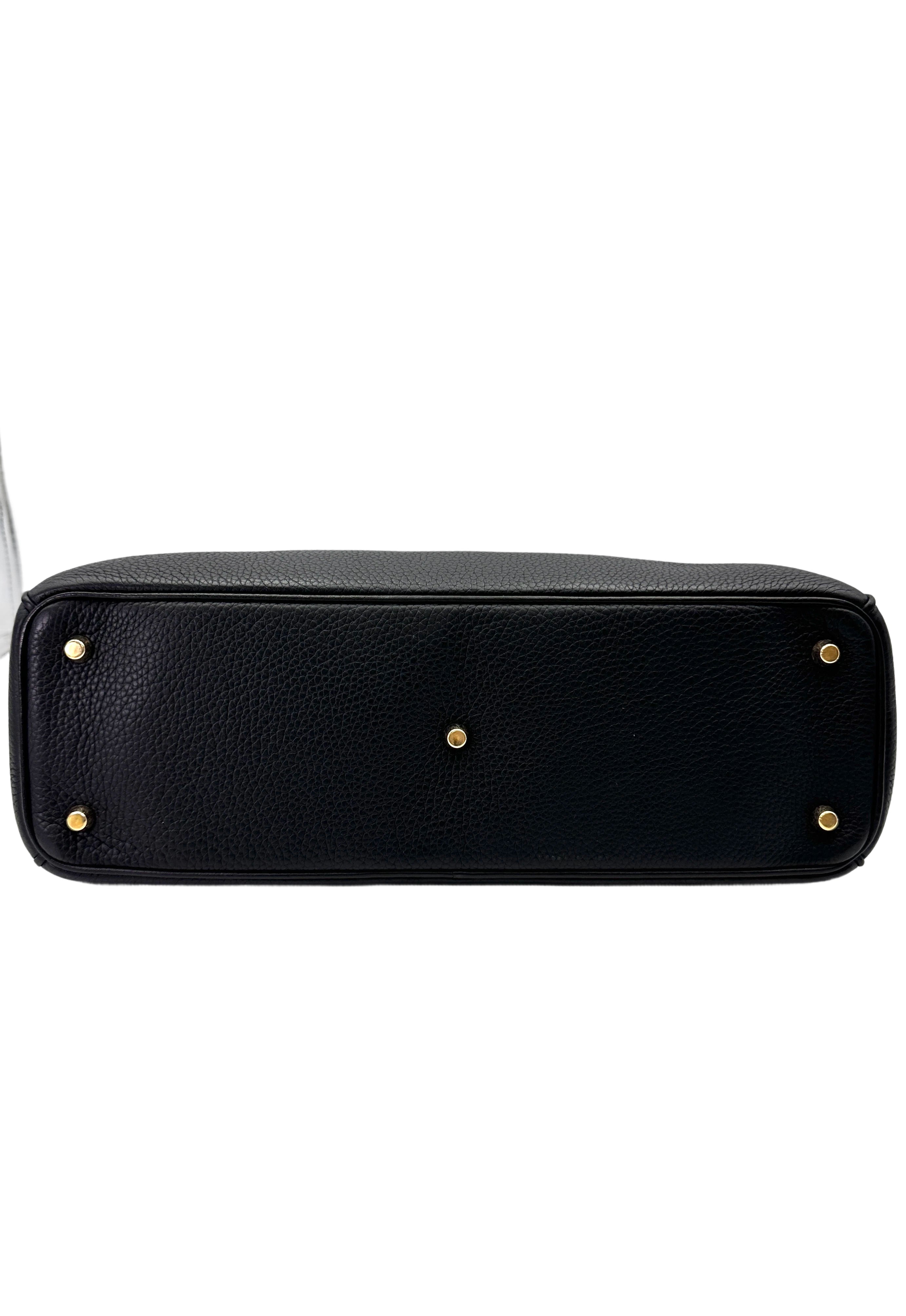 Christian Dior Diorissimo Black Leather Top Handle Bag DR768