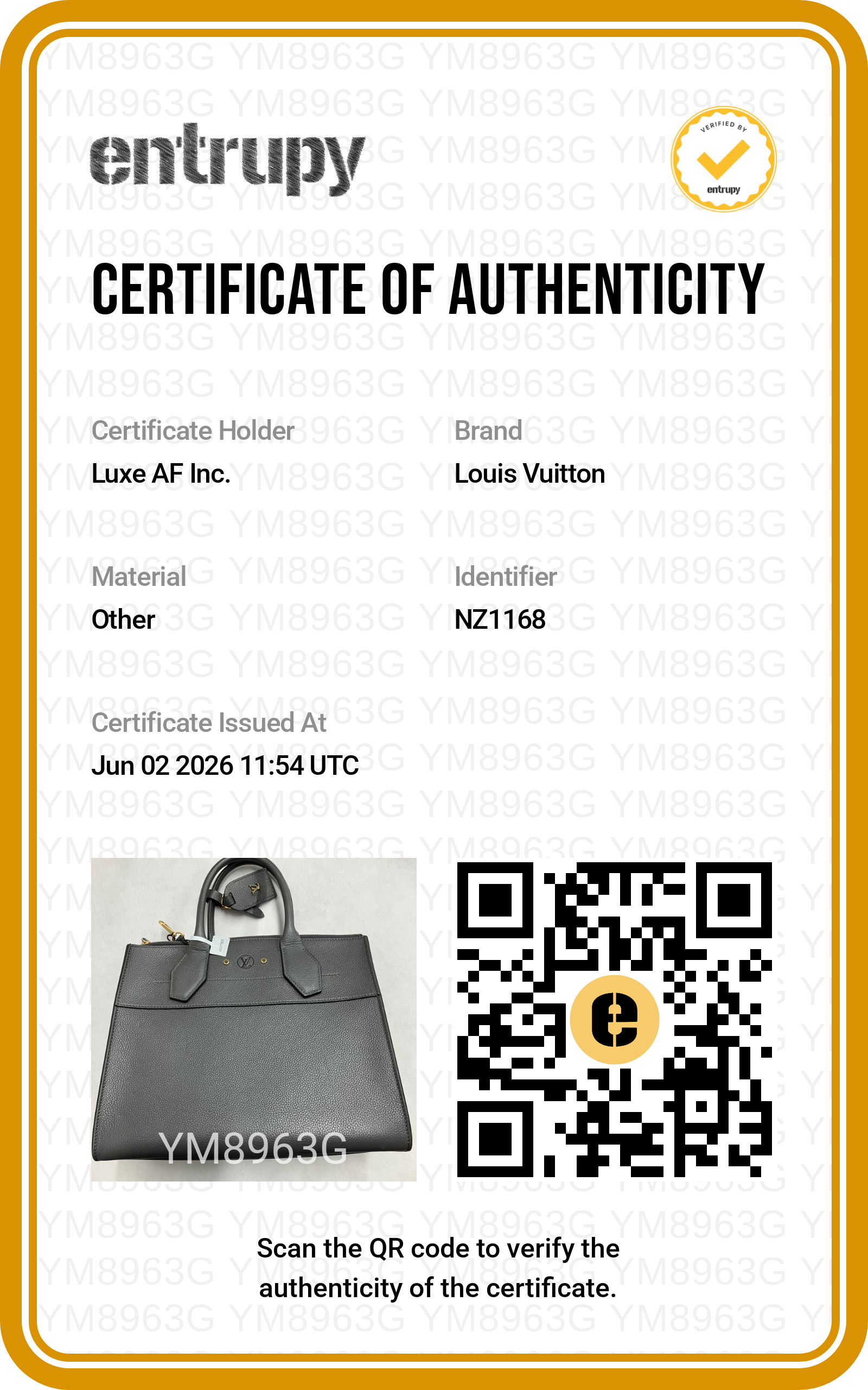 Louis Vuitton City Steamer Grey Grained Leather Handle Bag LV2922