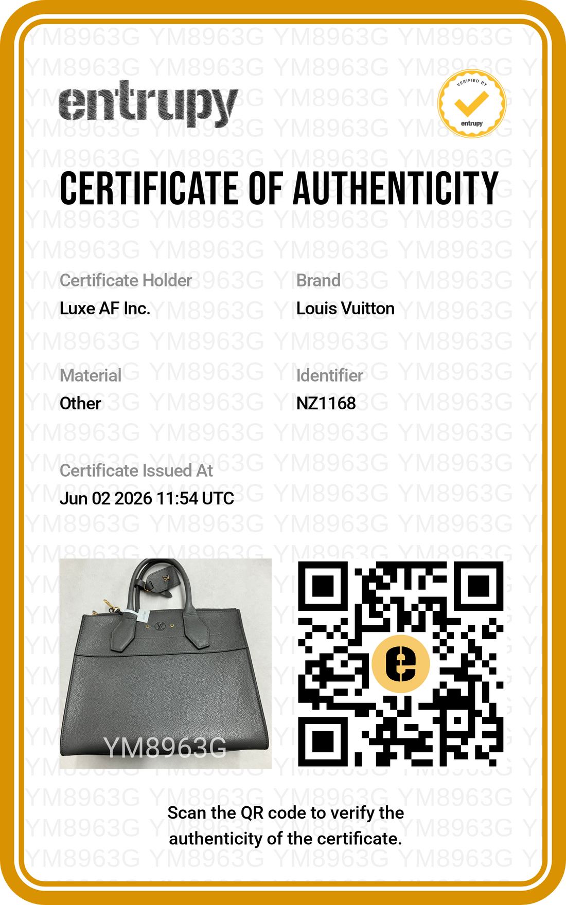 Louis Vuitton City Steamer Grey Grained Leather Handle Bag LV2922