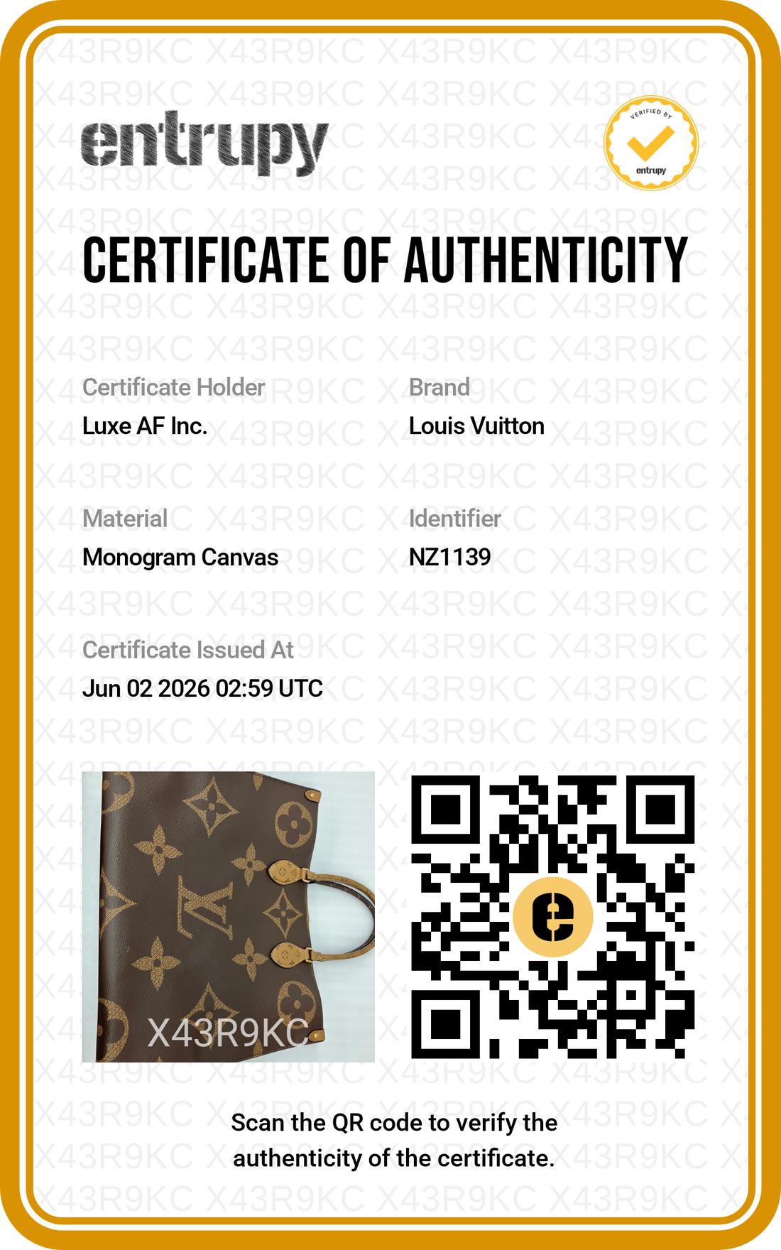 Louis Vuitton Onthego GM Monogram Canvas Handle Bag LV2954