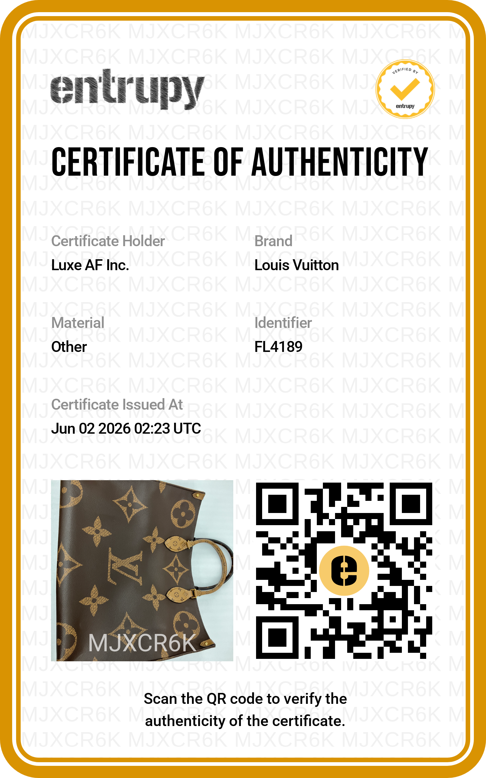 Louis Vuitton Onthego GM Monogram Canvas Handle Bag LV2913