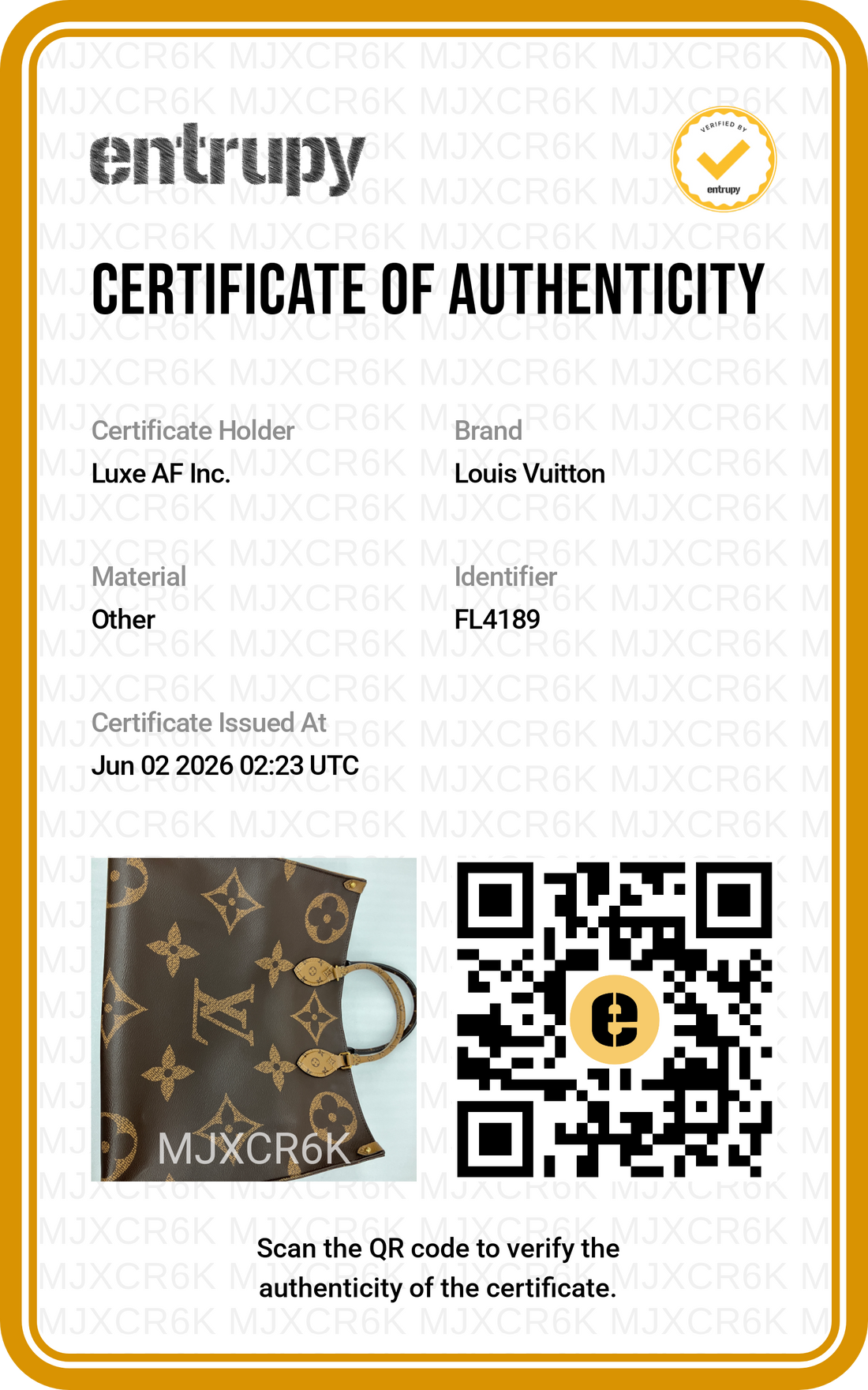 Louis Vuitton Onthego GM Monogram Canvas Handle Bag LV2913