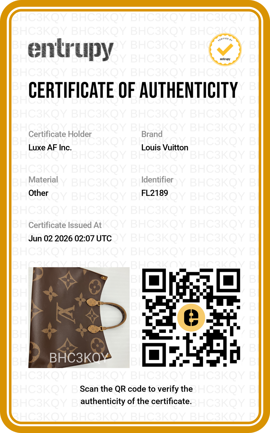 Louis Vuitton Onthego GM Monogram Canvas Handle Bag LV2956