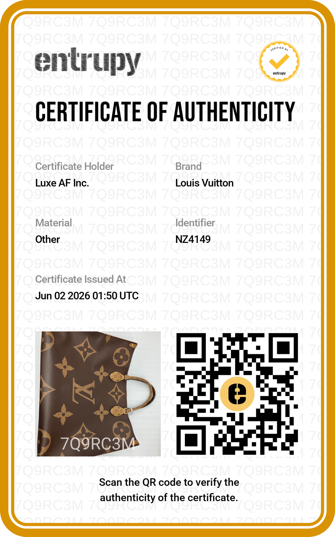 Louis Vuitton Onthego GM Monogram Canvas Handle Bag LV2907