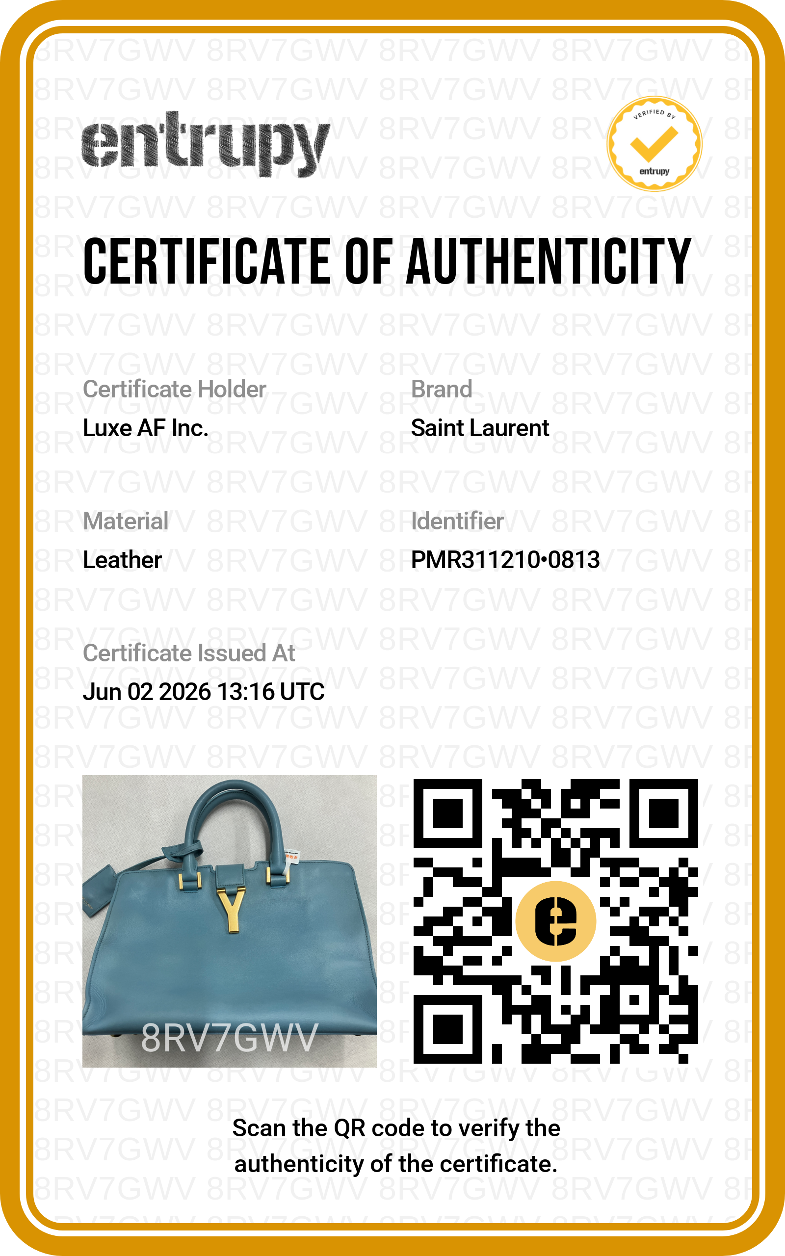 Saint Laurent Chyc Cabas Blue Leather Handle Bag SL248