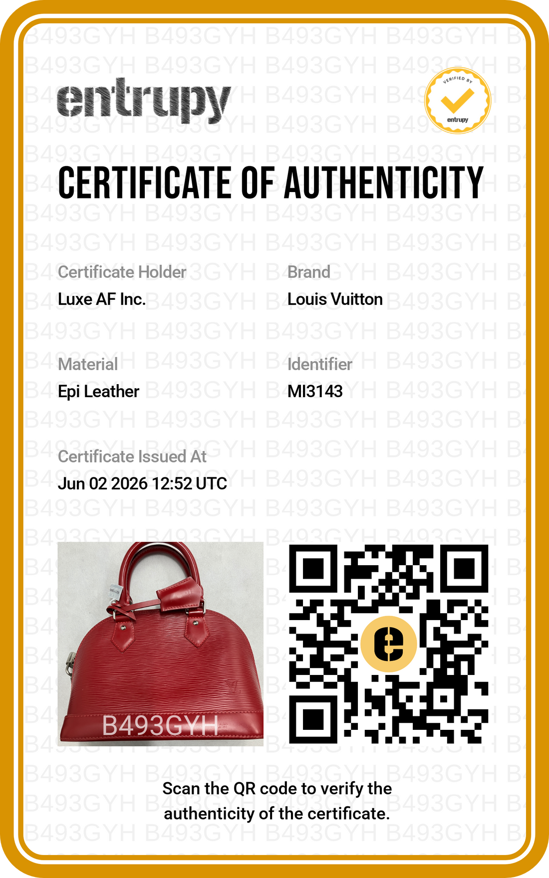 Louis Vuitton Alma BB Red Epi Leather Handle Bag LV2921
