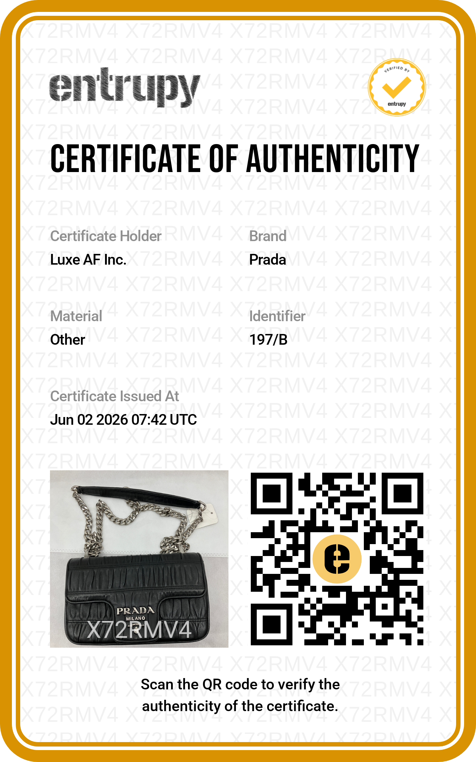 Prada Nappa Gaufre Black Leather Chain Shoulder Bag PR423