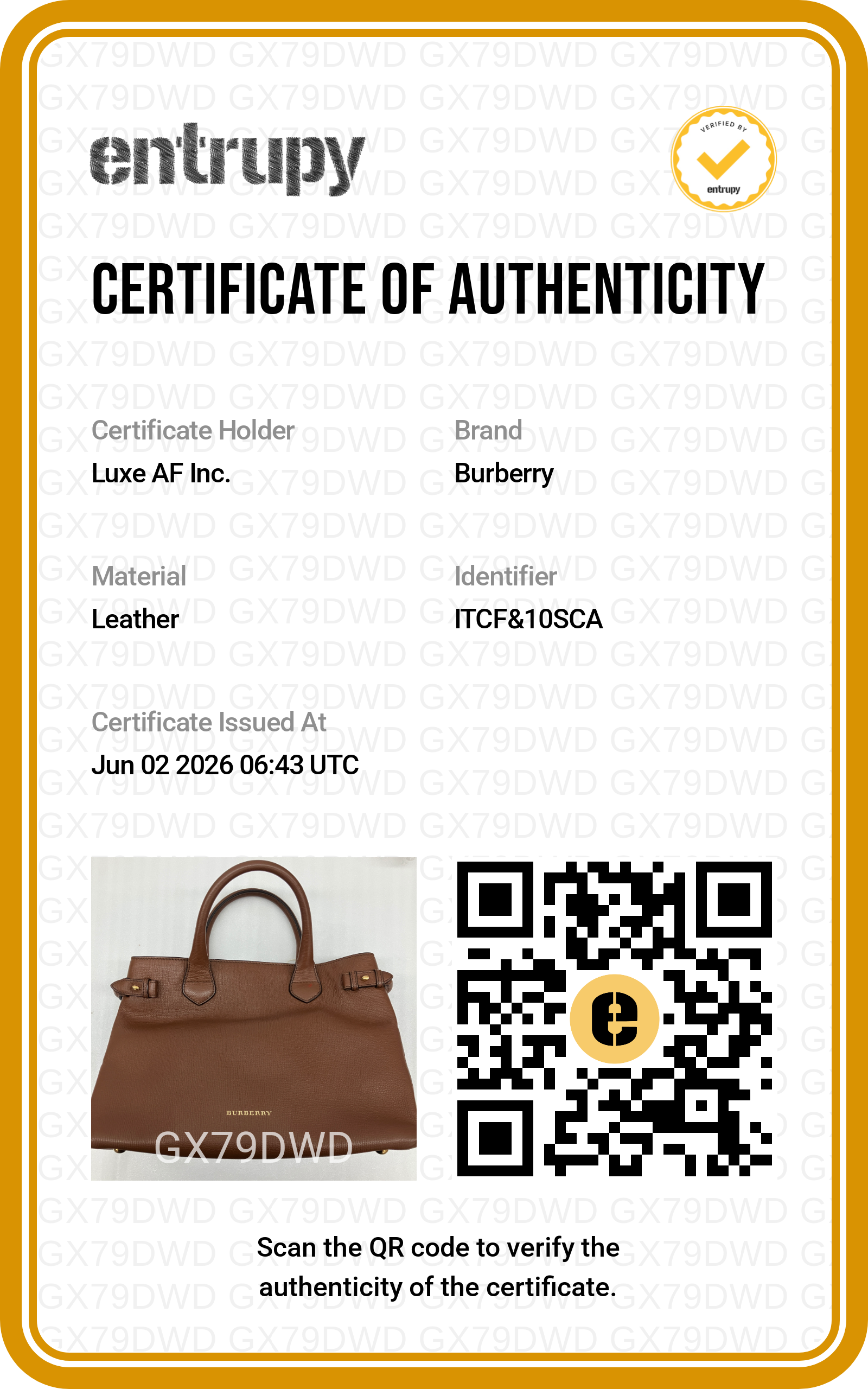 Burberry The Banner Beige Leather Handle Bag BR68
