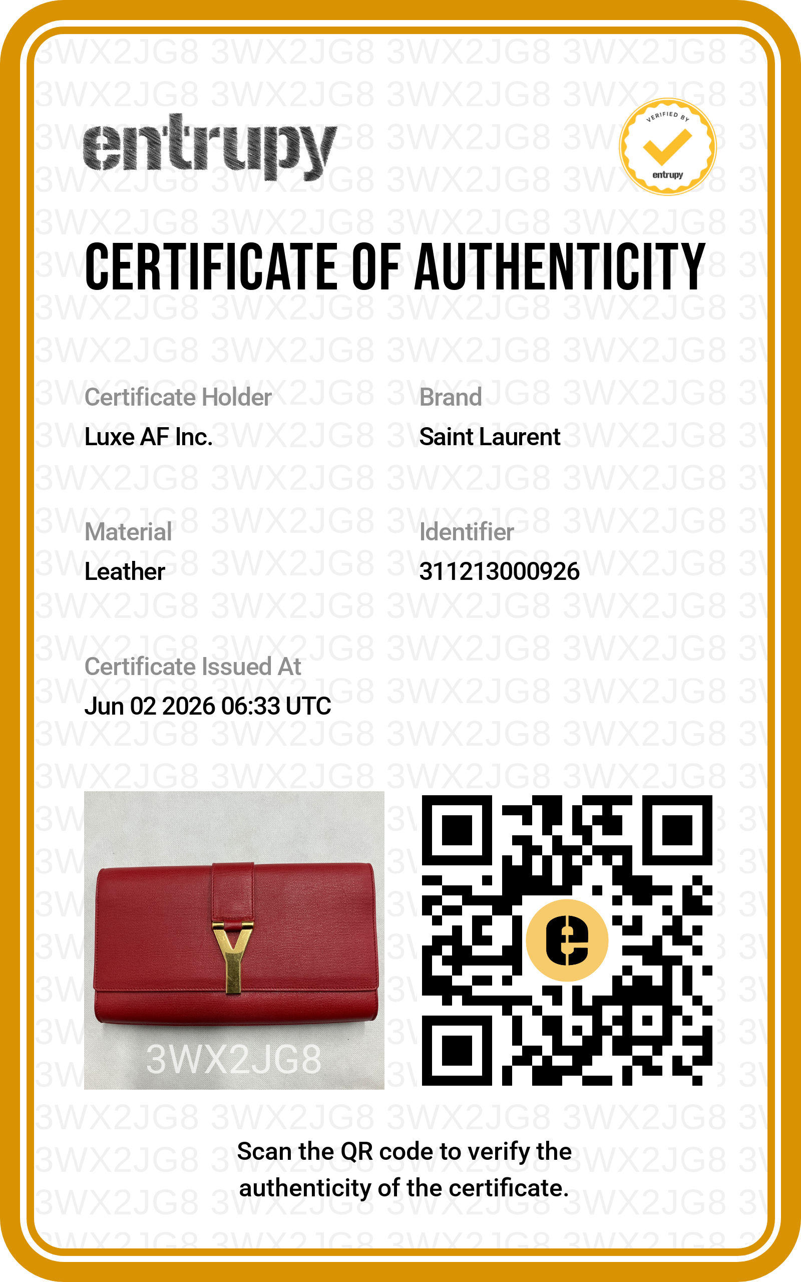 Saint Laurent Red Leather Long Wallet SL246
