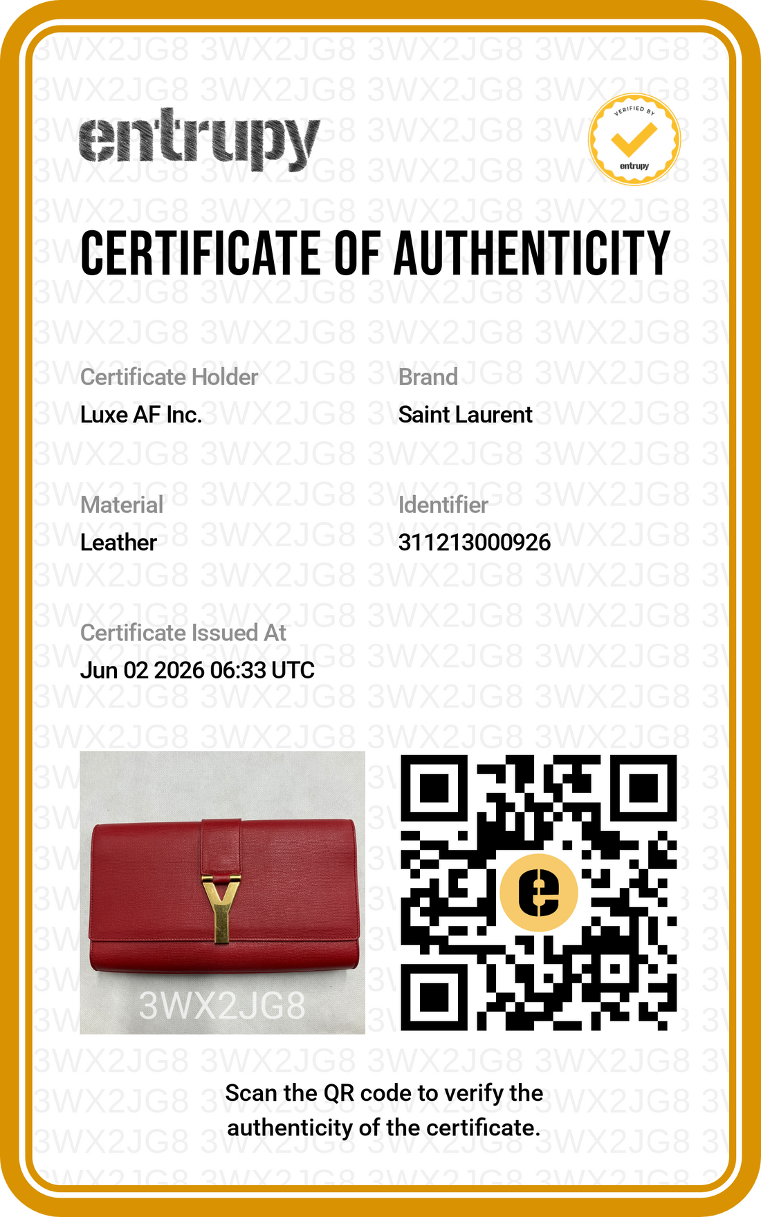 Saint Laurent Red Leather Long Wallet SL246
