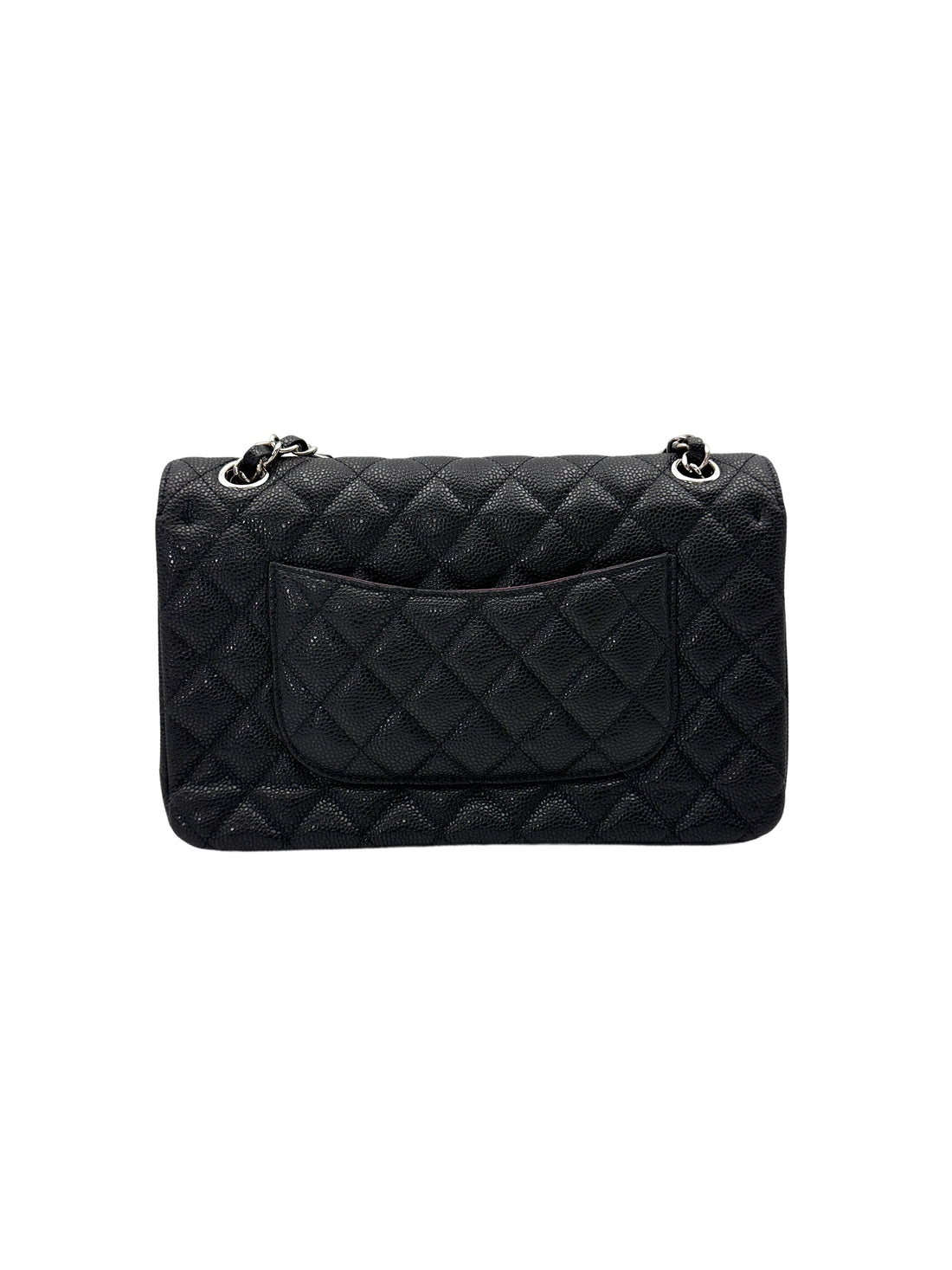 Chanel Classic Flap Black Quilted Leather Medium Size Flap Bag With Silver Buckle(16***37) CC2083