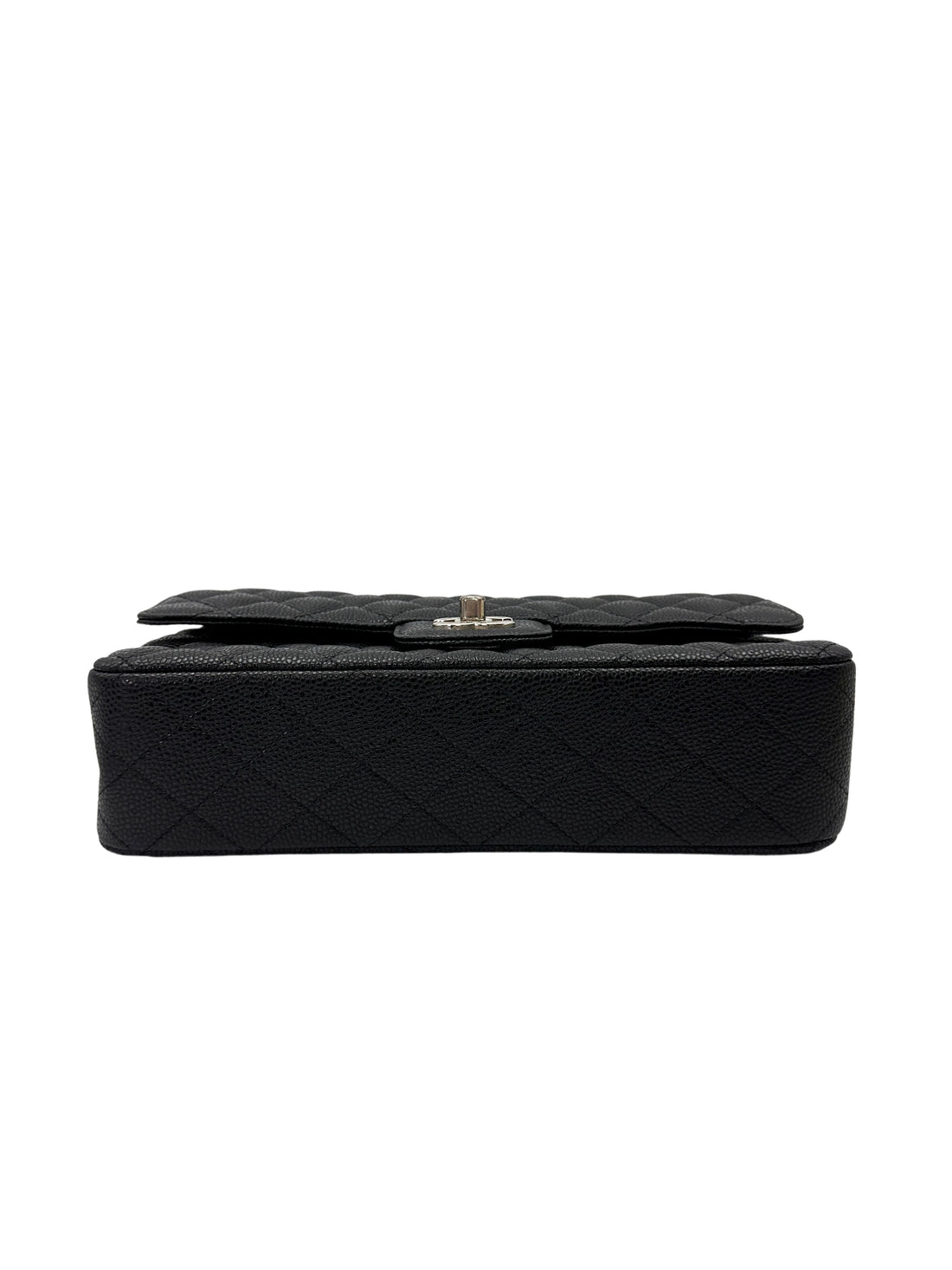 Chanel Classic Flap Black Quilted Leather Medium Size Flap Bag With Silver Buckle(16***37) CC2083