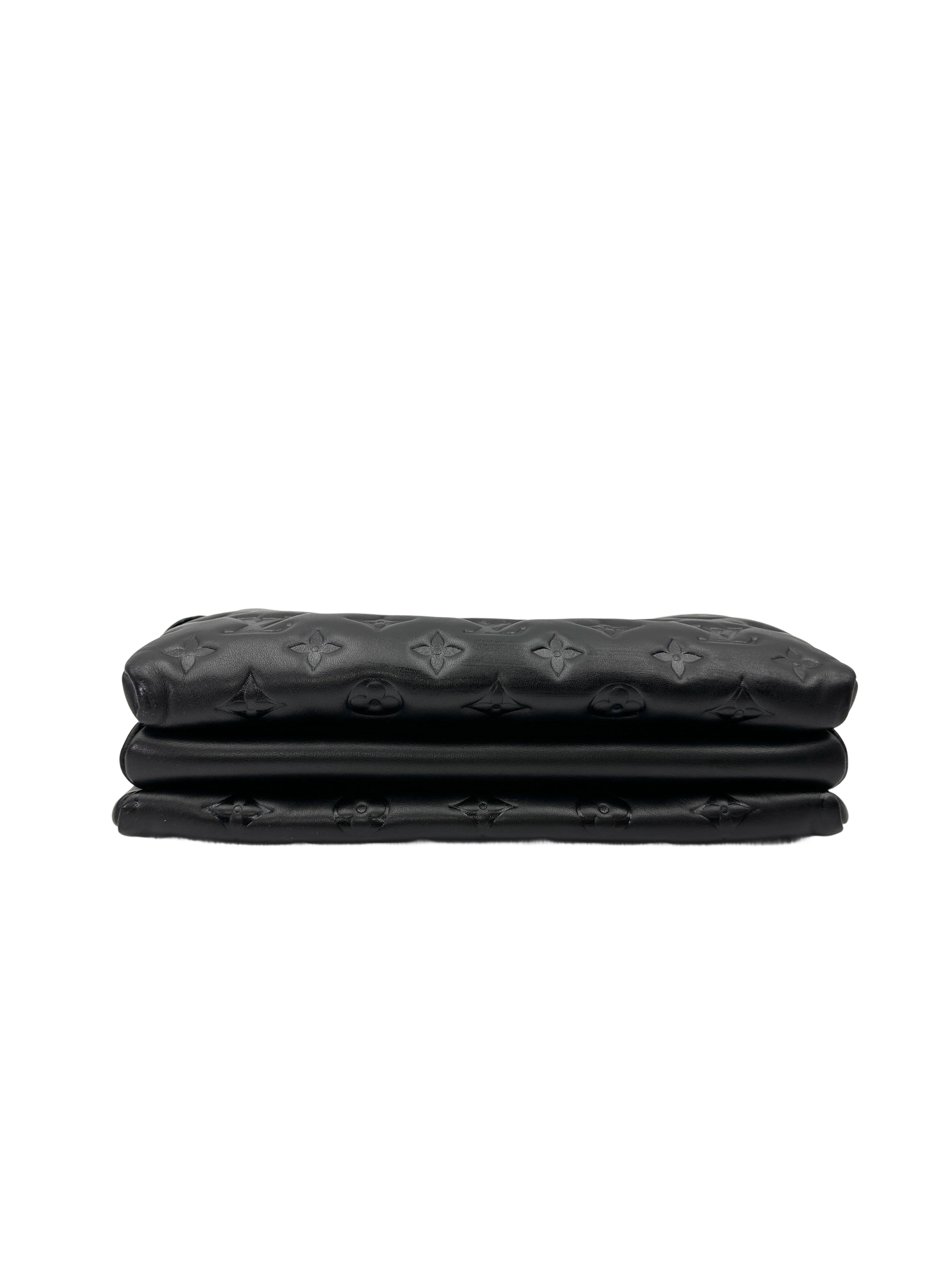 Louis Vuitton Coussin Black Monogram Embossed Leather Shoulder Bag LV2920