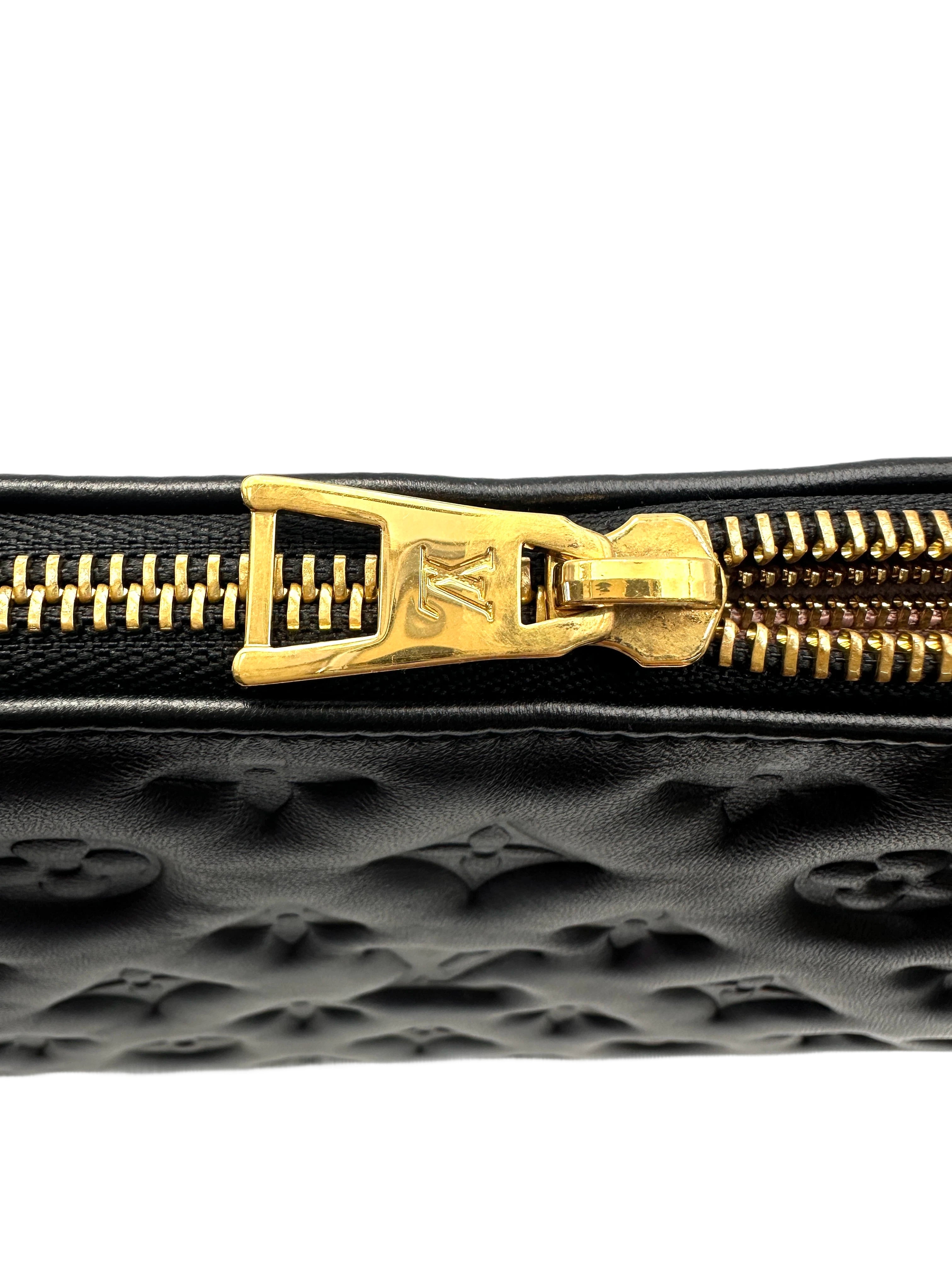 Louis Vuitton Coussin Black Monogram Embossed Leather Shoulder Bag LV2920